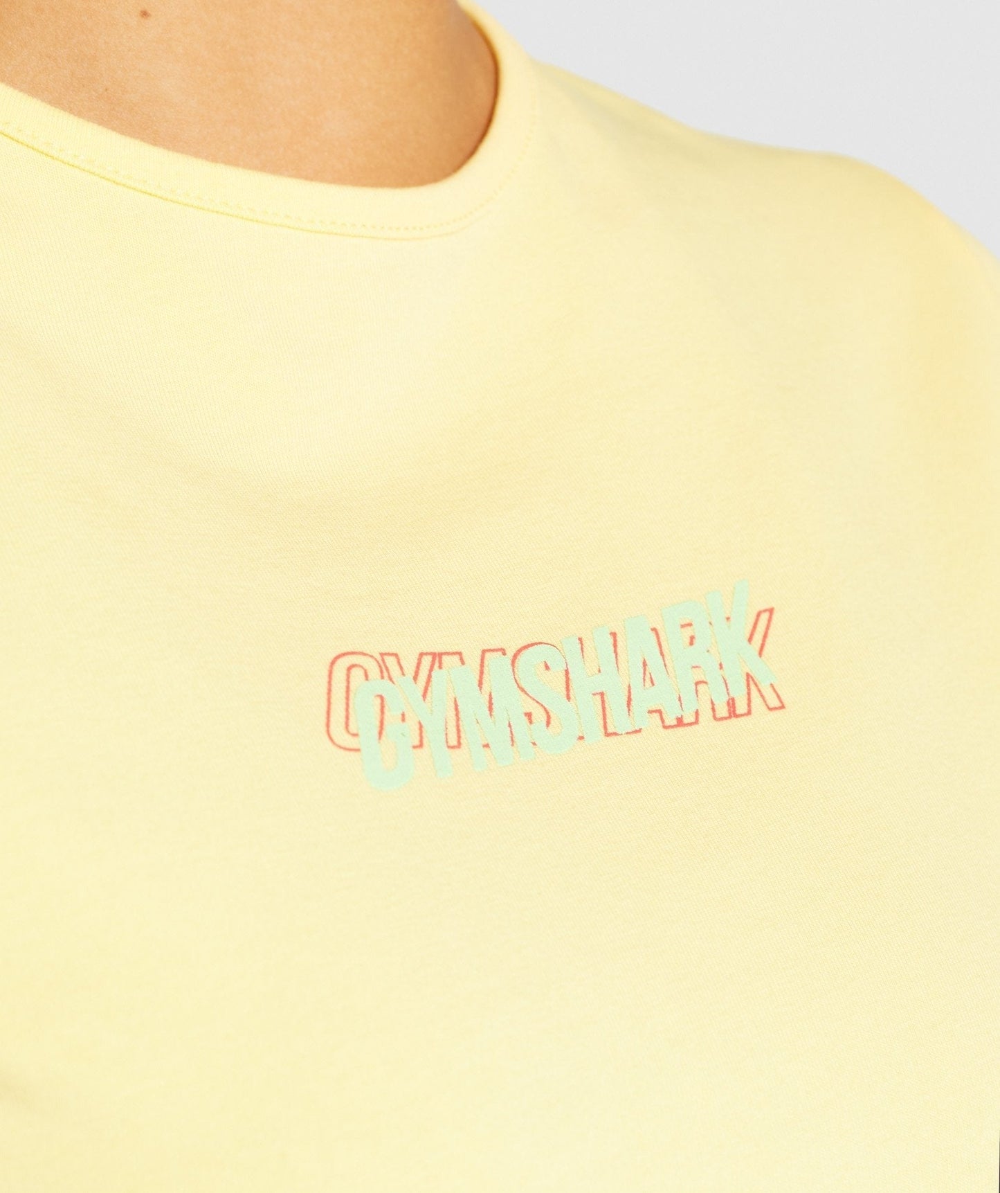 Gymshark Italic Graphic Crop Top - Yellow