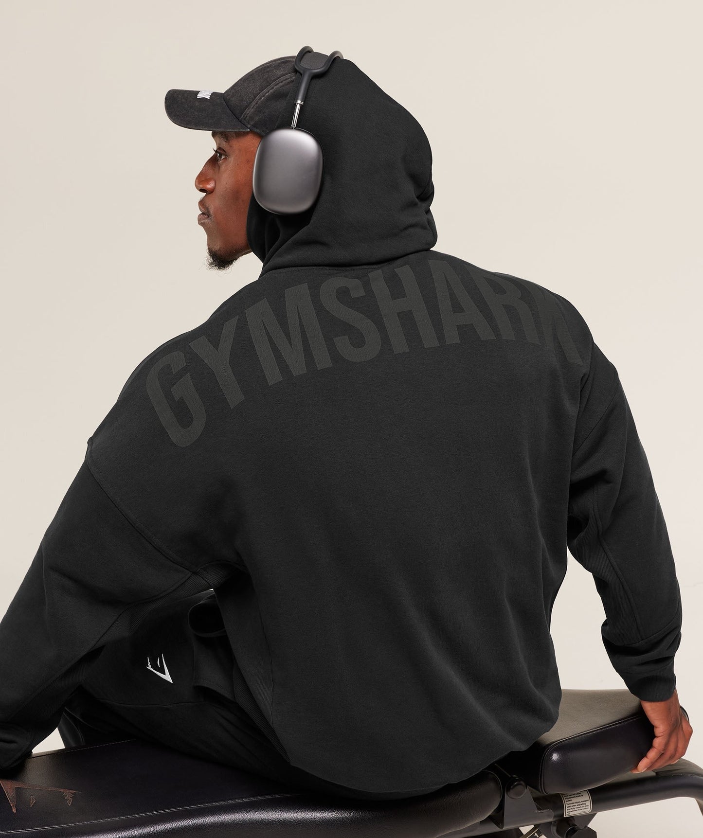 Gymshark Power Oversized Hoodie - Black/Asphalt Grey