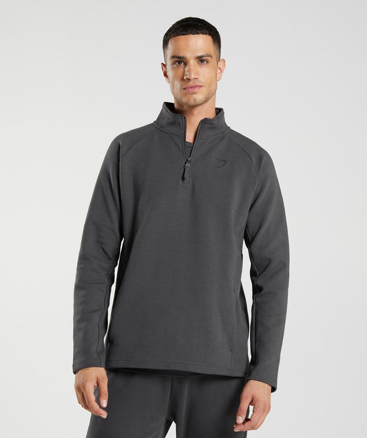 Gymshark Rest Day 1/4 Zip - Onyx Grey
