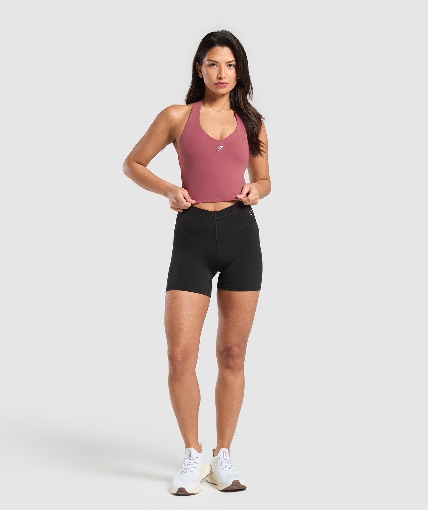 Gymshark Halter Neck Cami with Shelf - Washed Berry Pink
