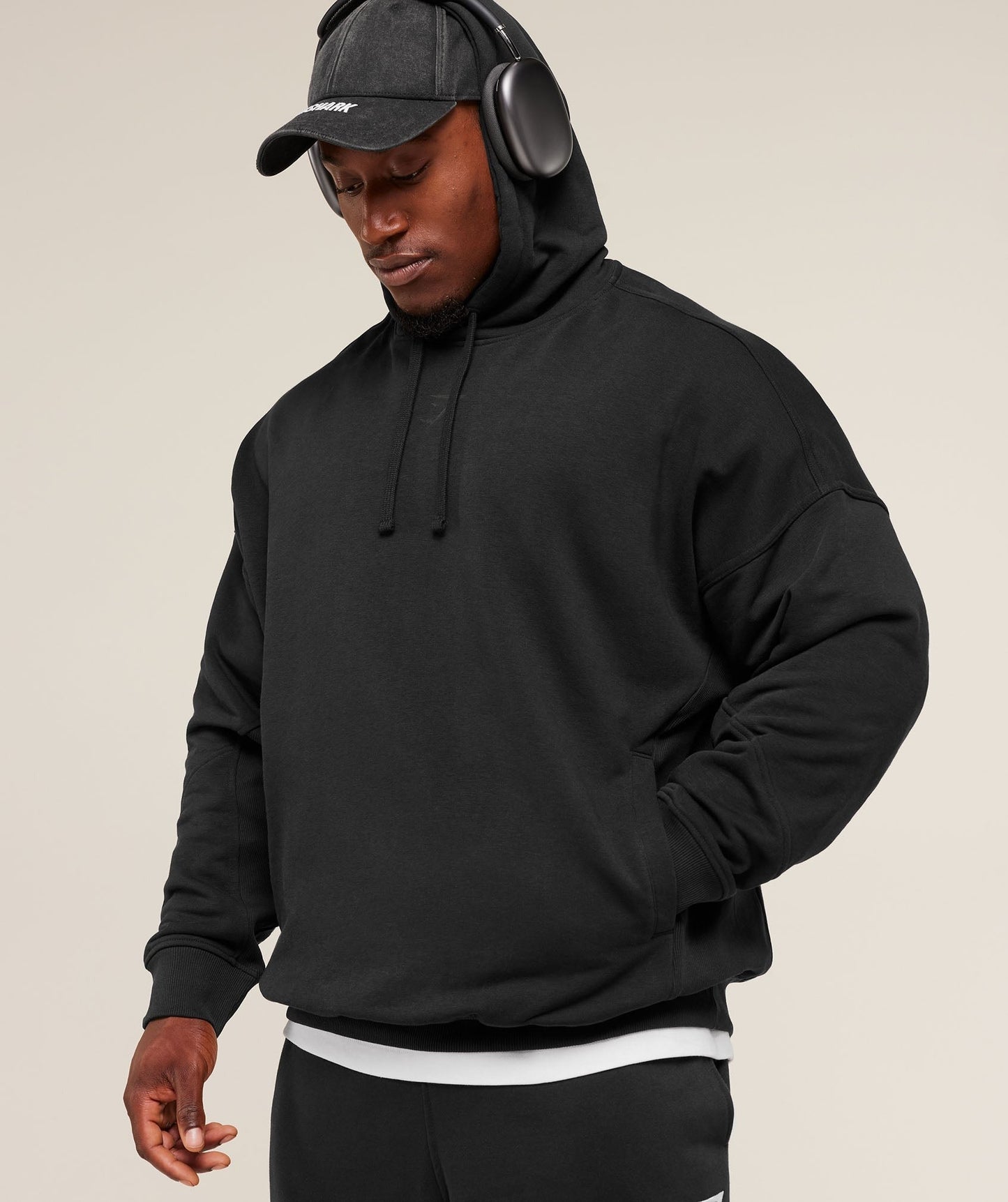 Gymshark Power Oversized Hoodie - Black/Asphalt Grey