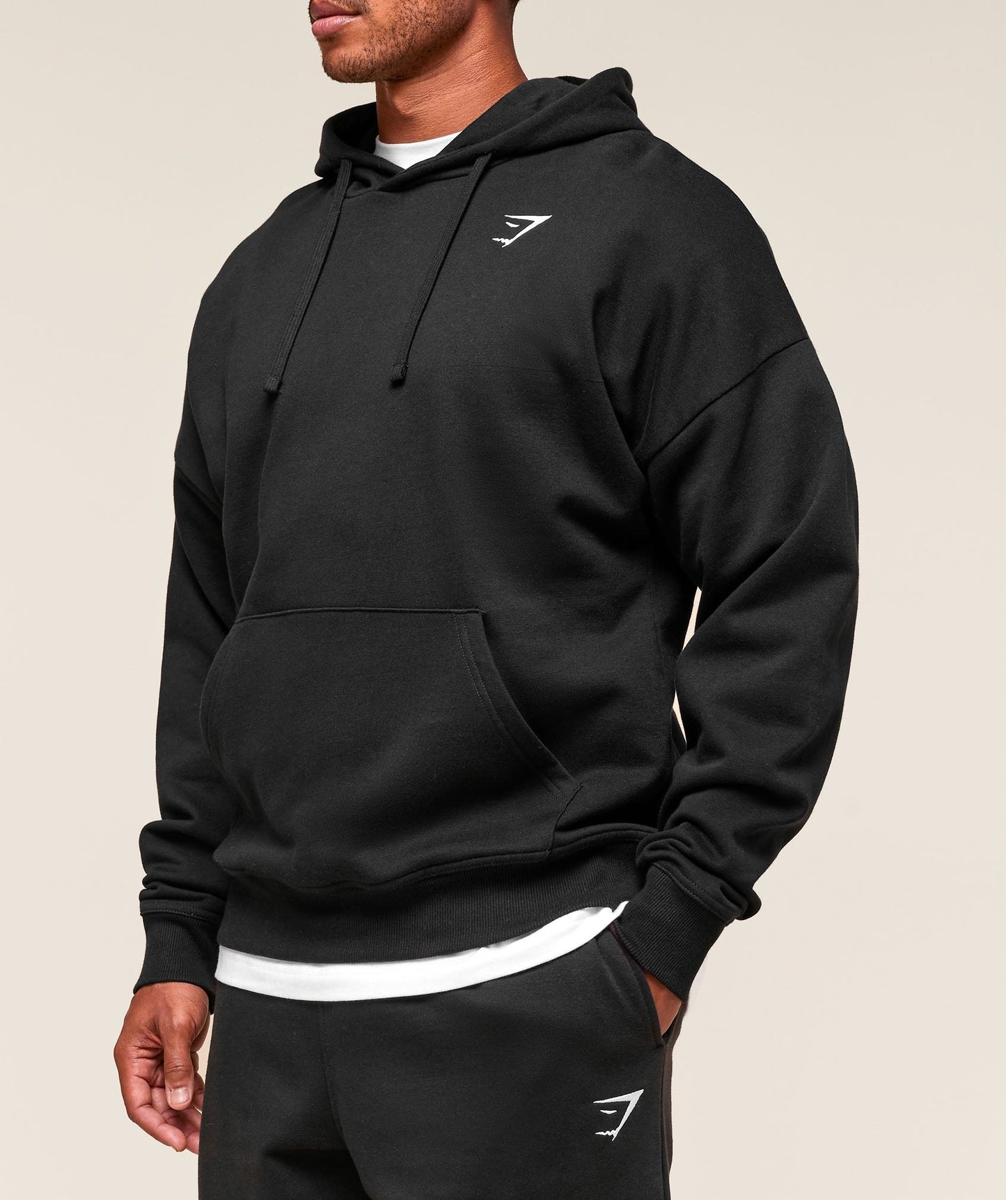 Gymshark Crest Oversized Hoodie - Black