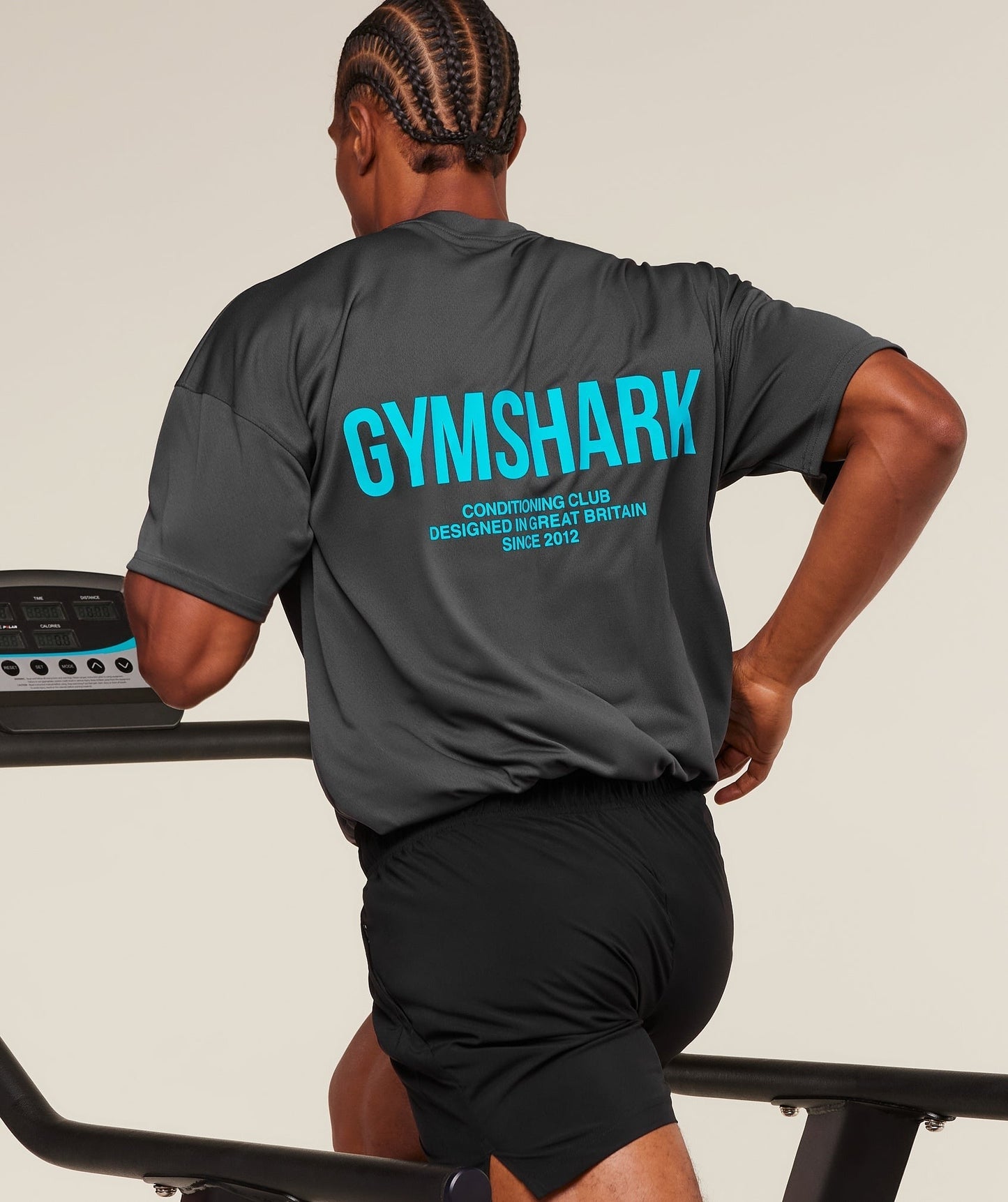 Gymshark Conditioning Club Oversized T-Shirt - Grey/Brand Blue