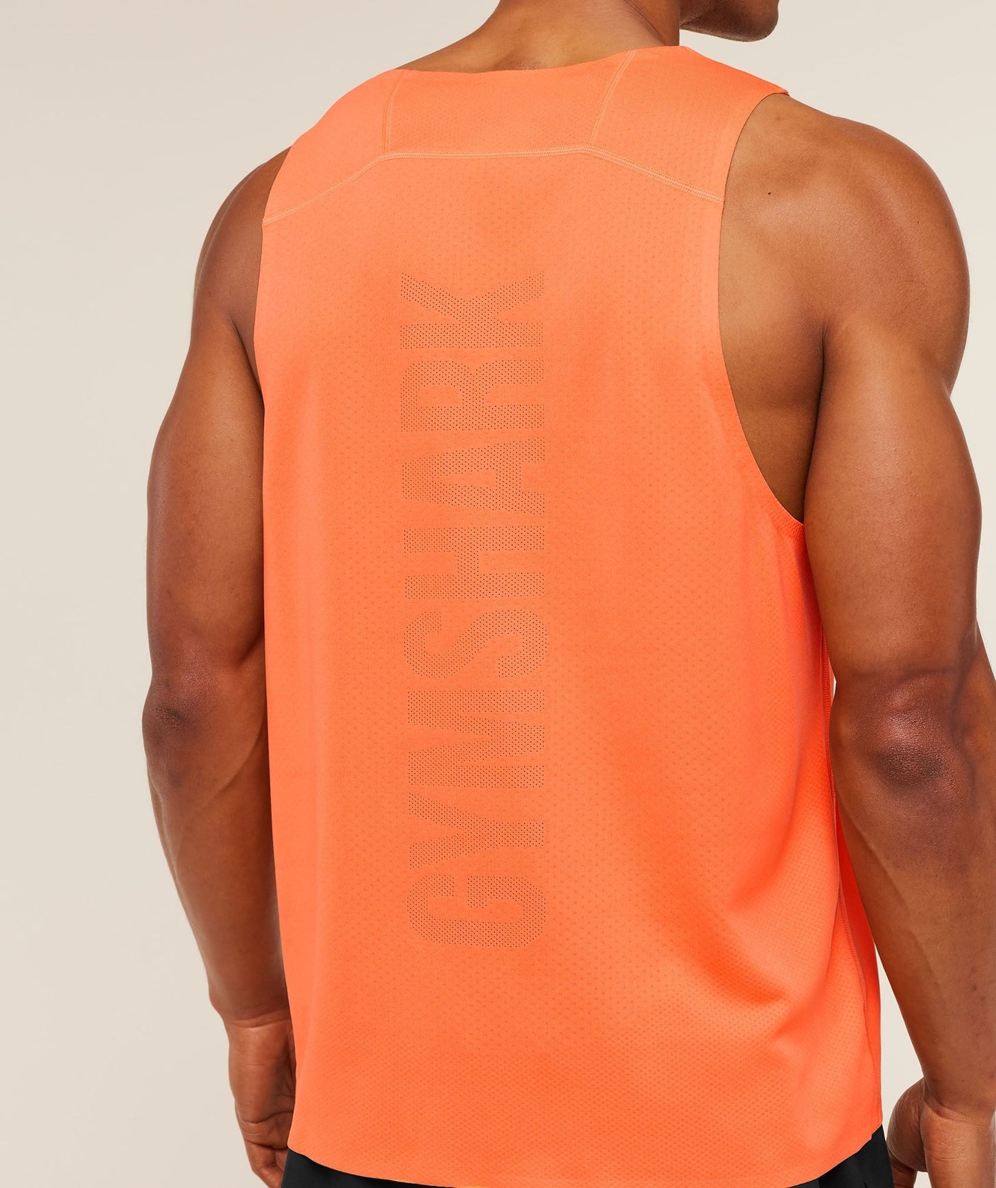 Gymshark Hybrid Engineered Jacquard Tank - Dayglow Peach