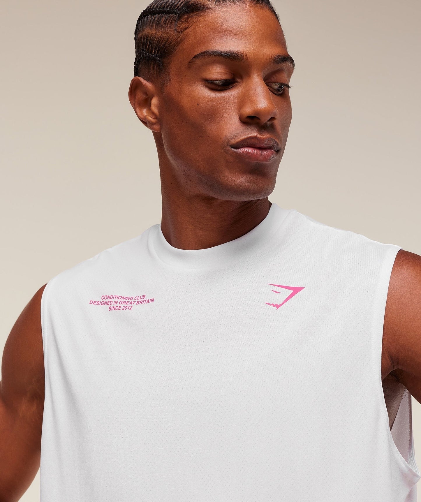 Gymshark Conditioning Club Tank - White/Energy Pink