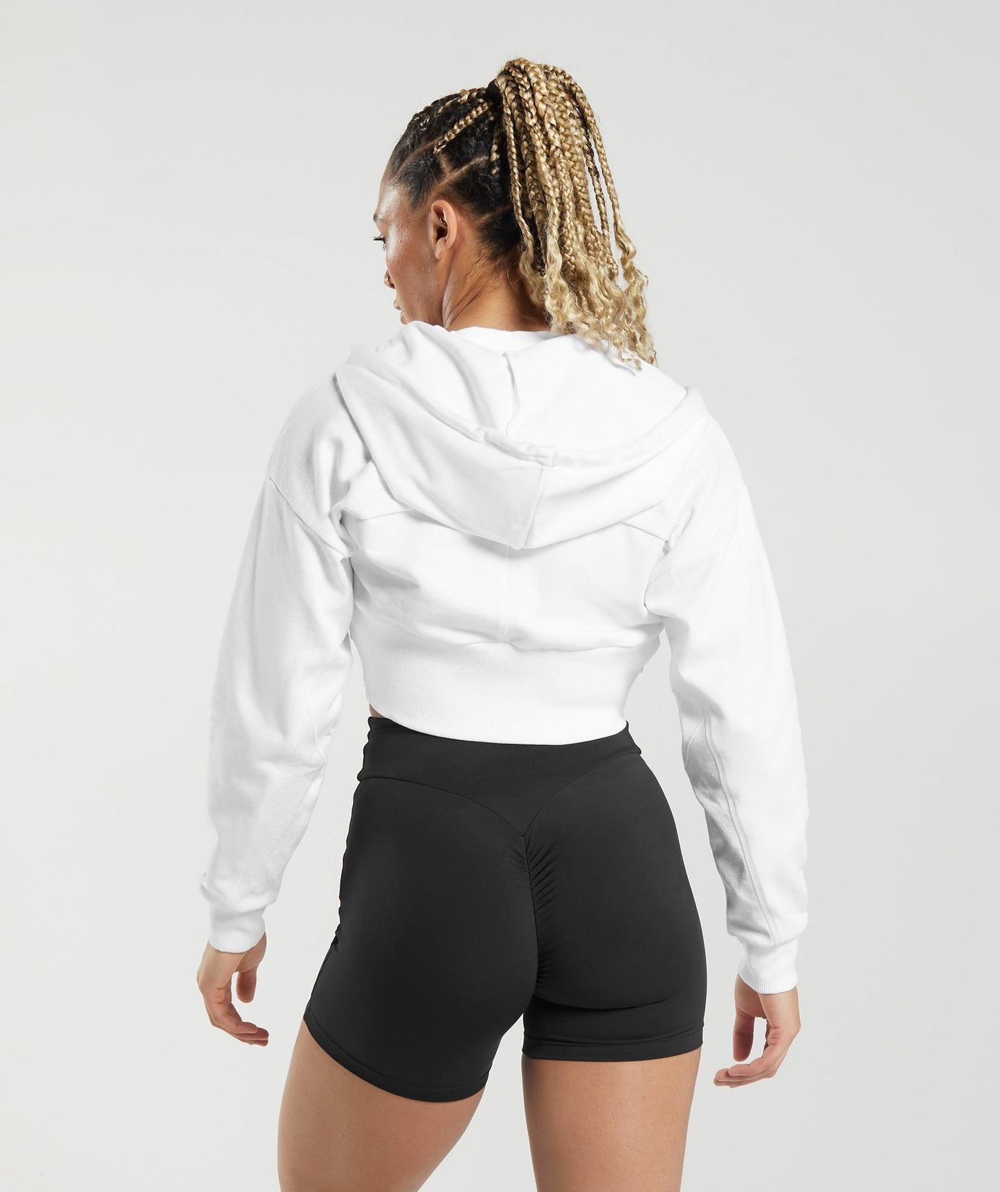 Gymshark GS Power Crop Zip Hoodie - White