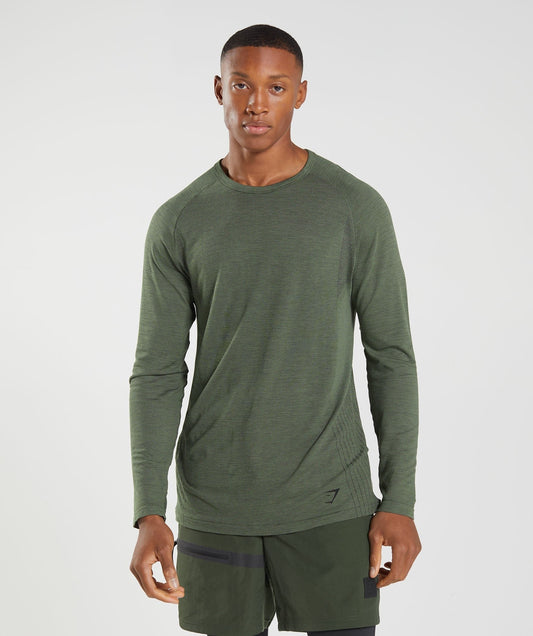 Gymshark Retake Seamless Long Sleeve T-Shirt - Core Olive