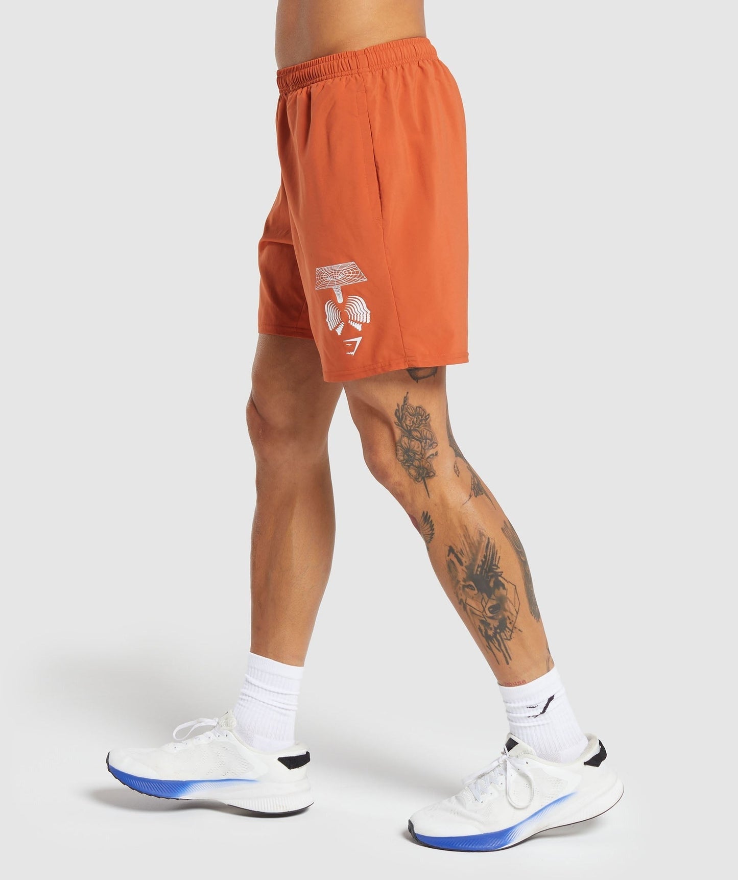Gymshark Hybrid Wellness 7" Shorts - Rust Orange