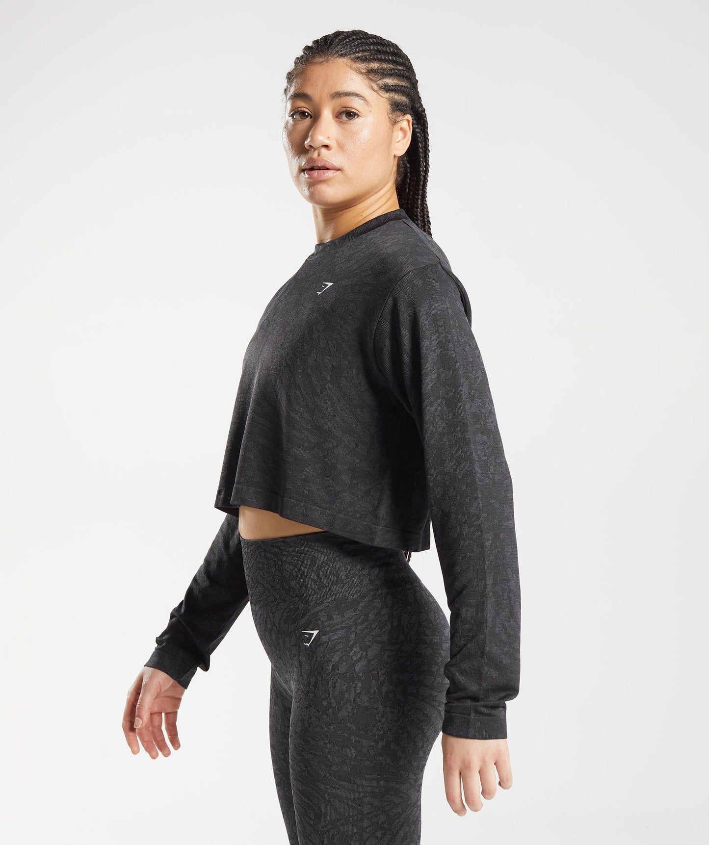 Gymshark Adapt Animal Seamless Long Sleeve Top - Wild | Black