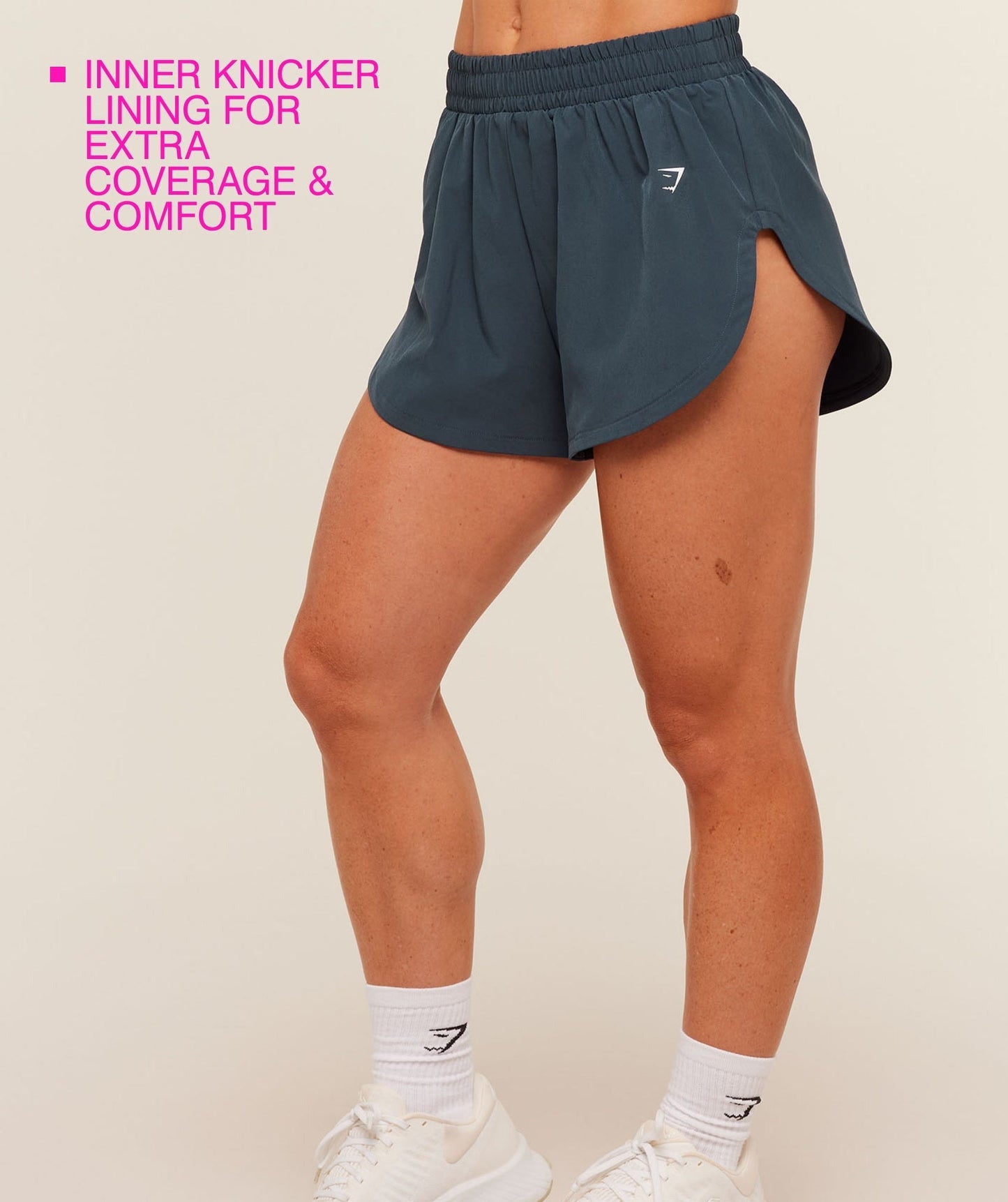 Gymshark Interval High Leg Shorts - Stealth Blue