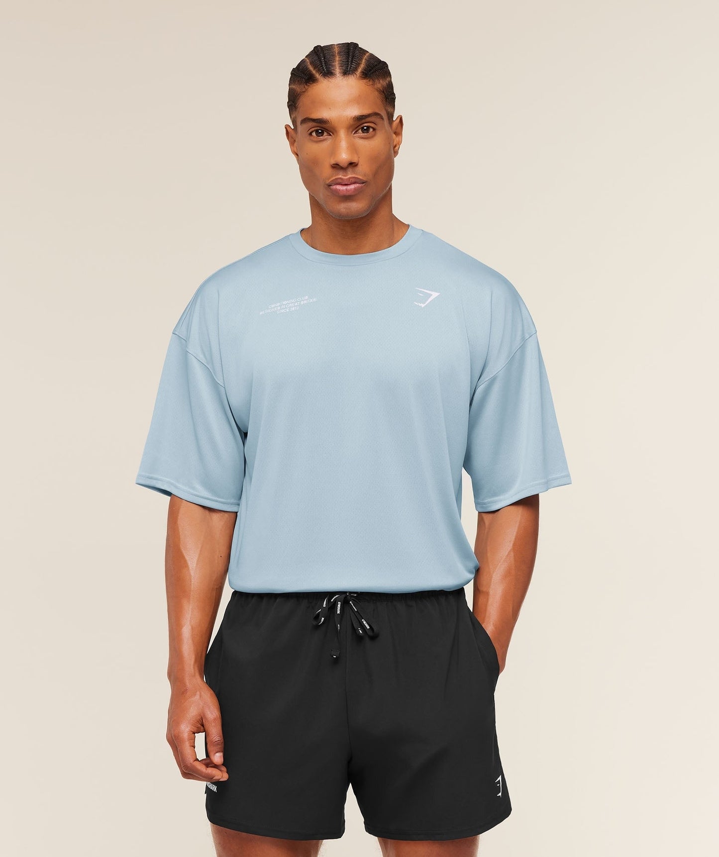 Gymshark Conditioning Club Oversized T-Shirt - Chilled Blue/White