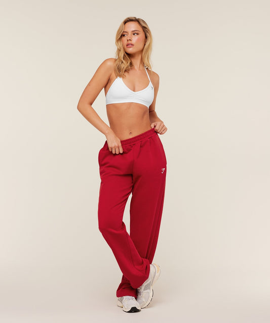 Gymshark Training Fleece Straight Leg Regular Joggers - Carmine Red