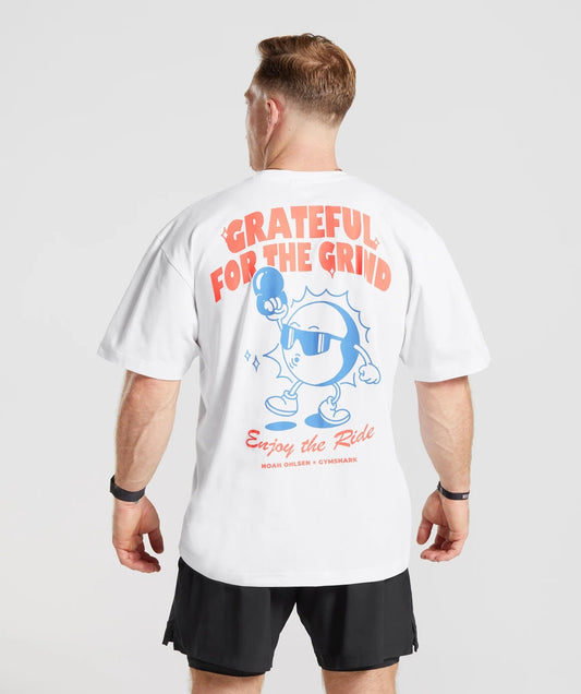 Gymshark Noah Ohlsen Oversized Sun T-Shirt - White