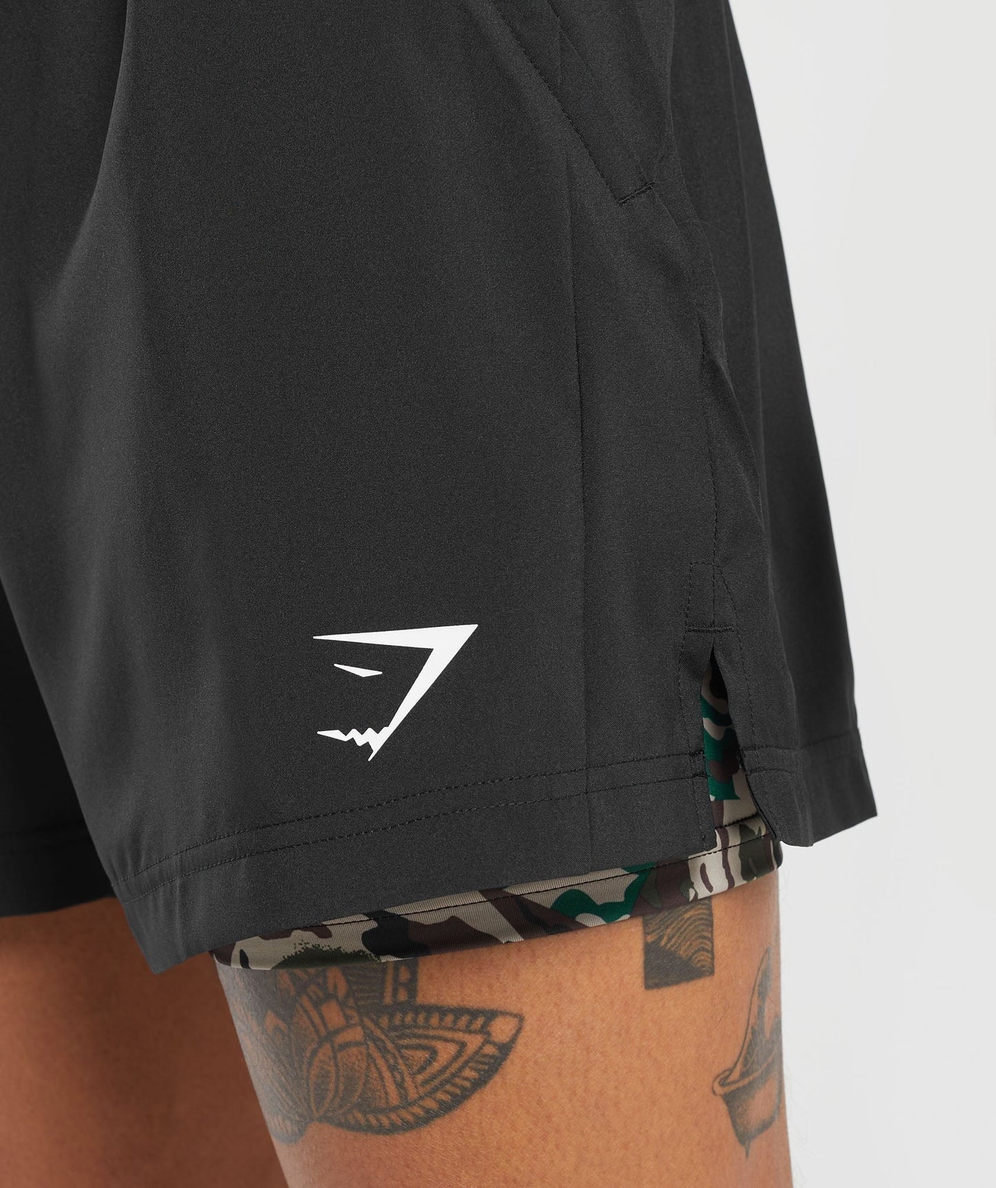Gymshark Sport 5" 2 in 1 Shorts - Black/Cement Brown