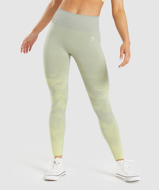 Gymshark Adapt Ombre Seamless Leggings - Triangle | Taupe Grey Print