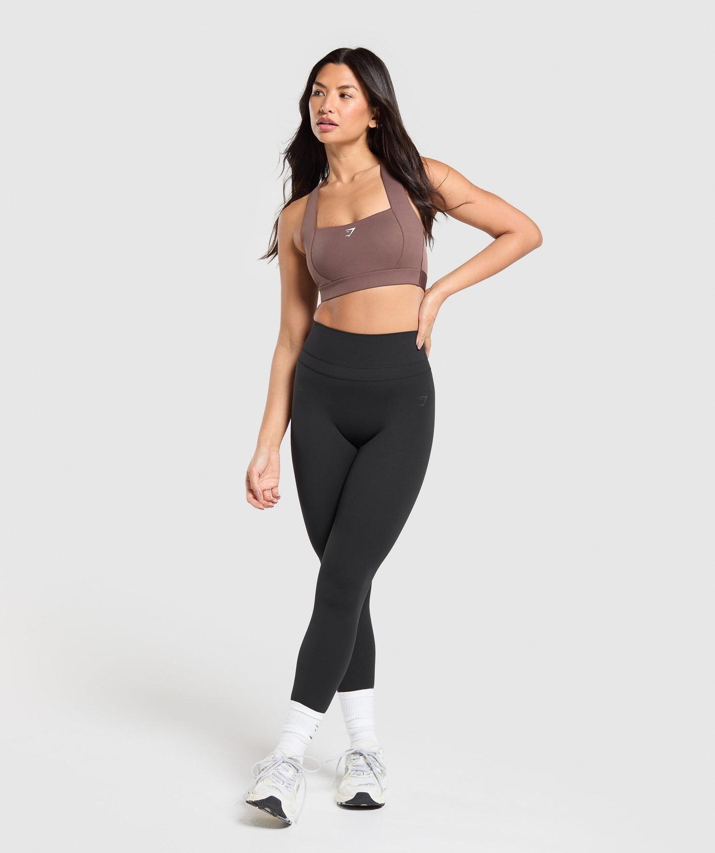 Gymshark Square Neck Sports Bra - Soft Brown