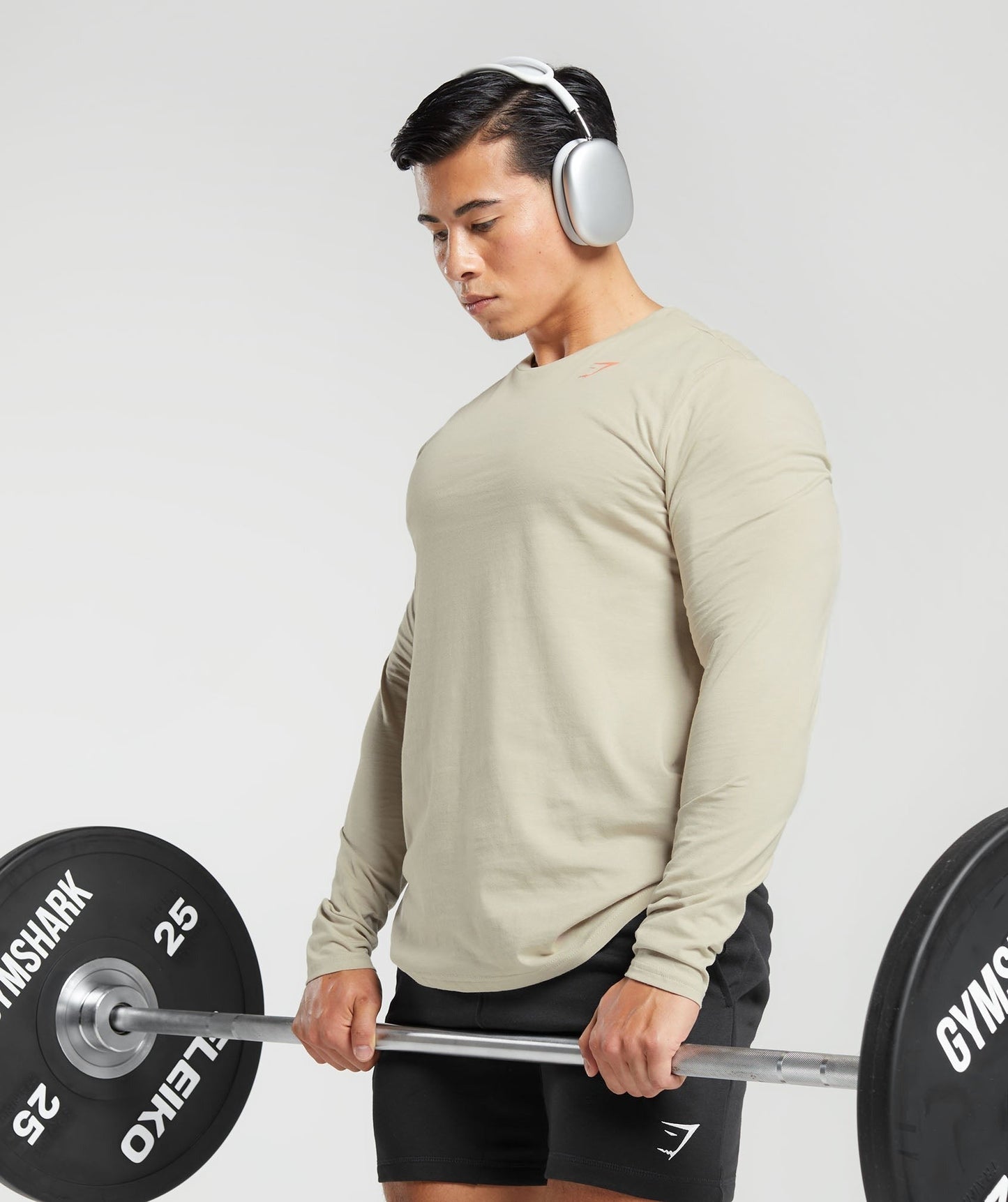 Gymshark Lifting Club Long Sleeve T-Shirt - Washed Stone Brown