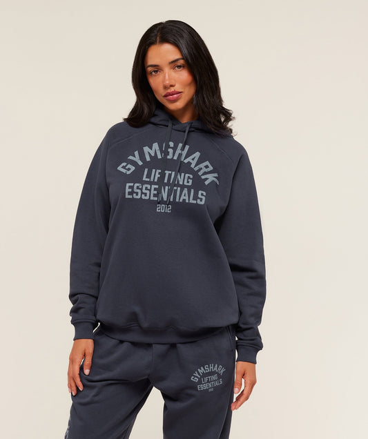 Gymshark Lifting Essentials Hoodie - Heavy Blue