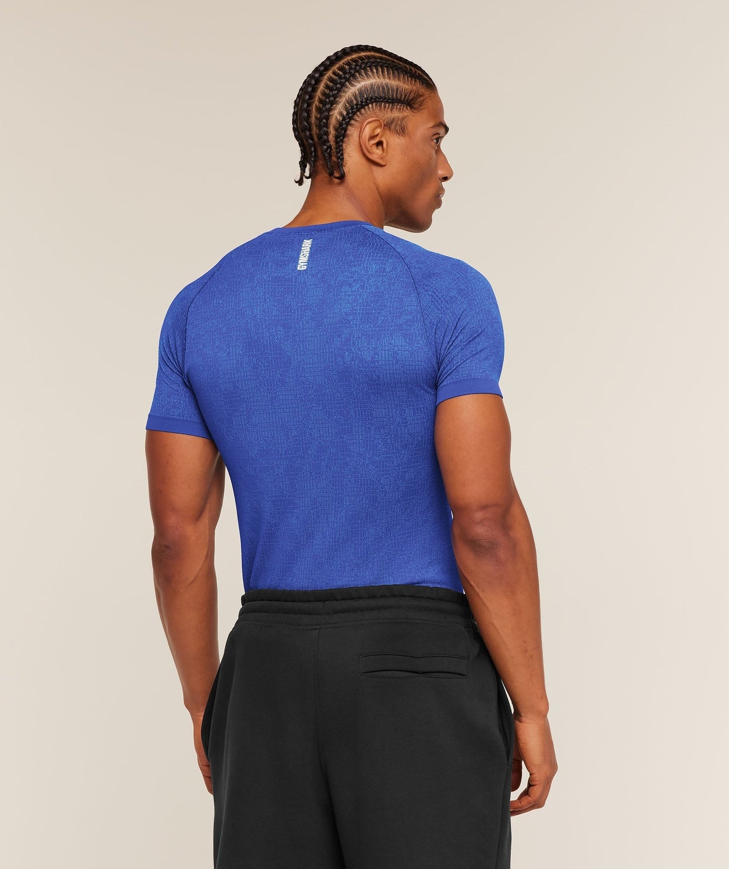Gymshark Geo Seamless Grid T-Shirt - Force Blue/Steady Purple