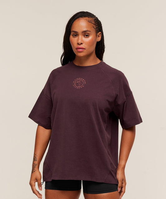 Gymshark Legacy Logo Oversized T-Shirt - Cherry Purple
