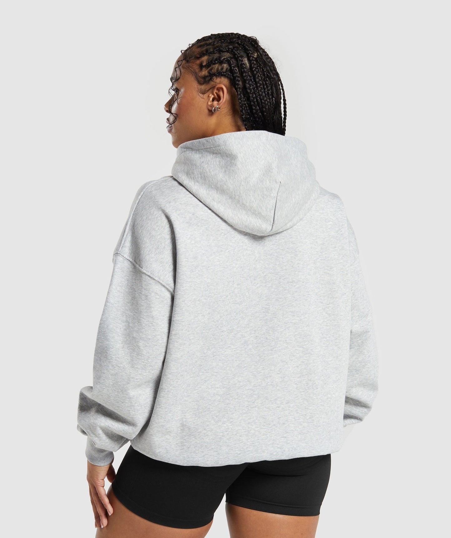 Gymshark Weightlifting Oversized Hoodie - Light Grey Core Marl