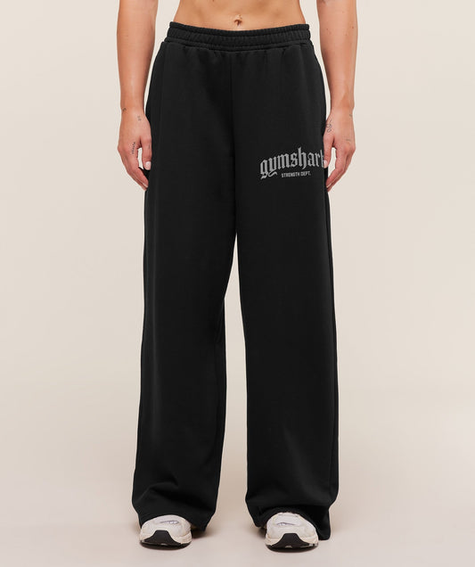 Gymshark Strength Department Wide Leg Joggers - Black