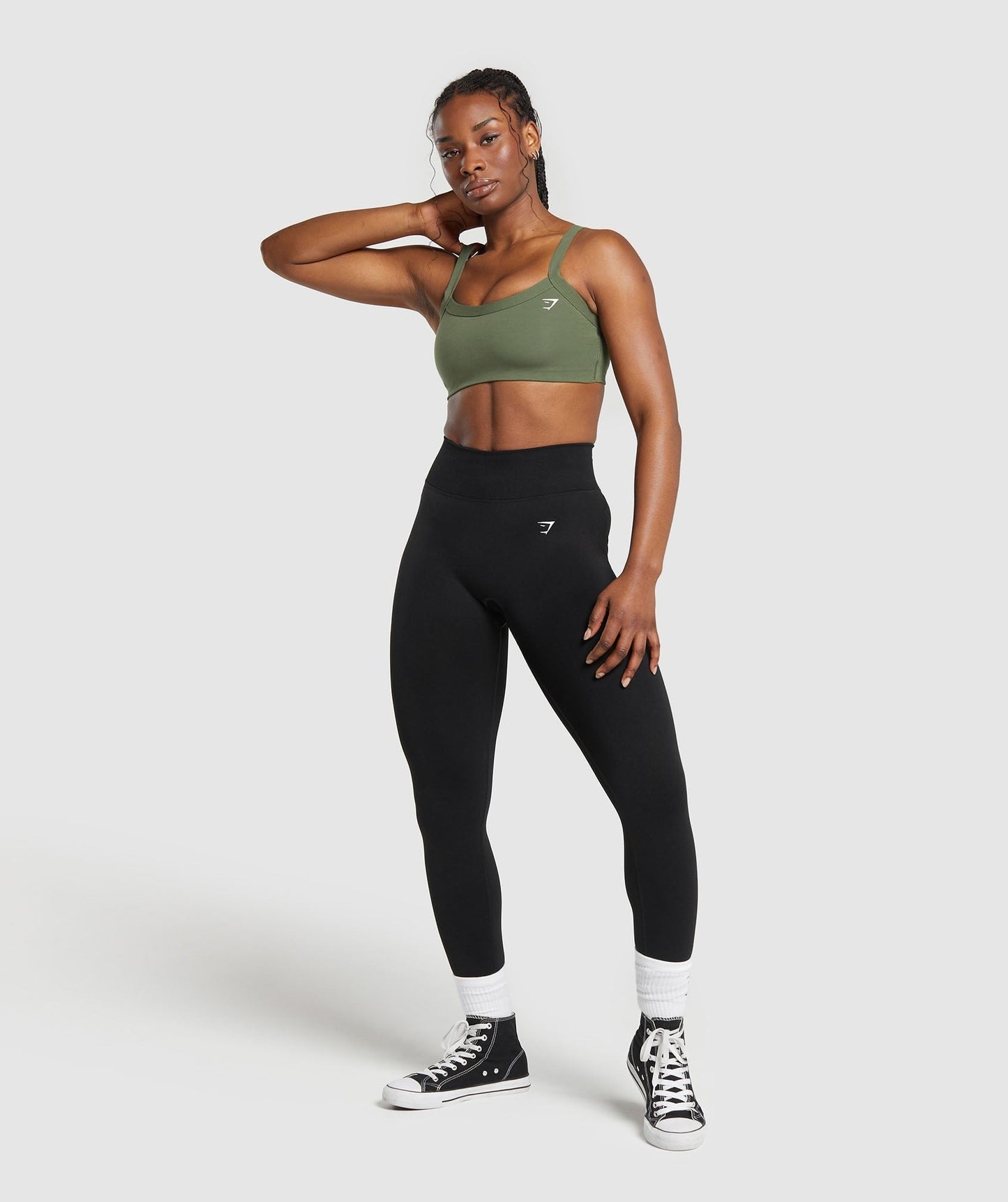 Gymshark Cotton Lifting Sports Bra - Core Olive