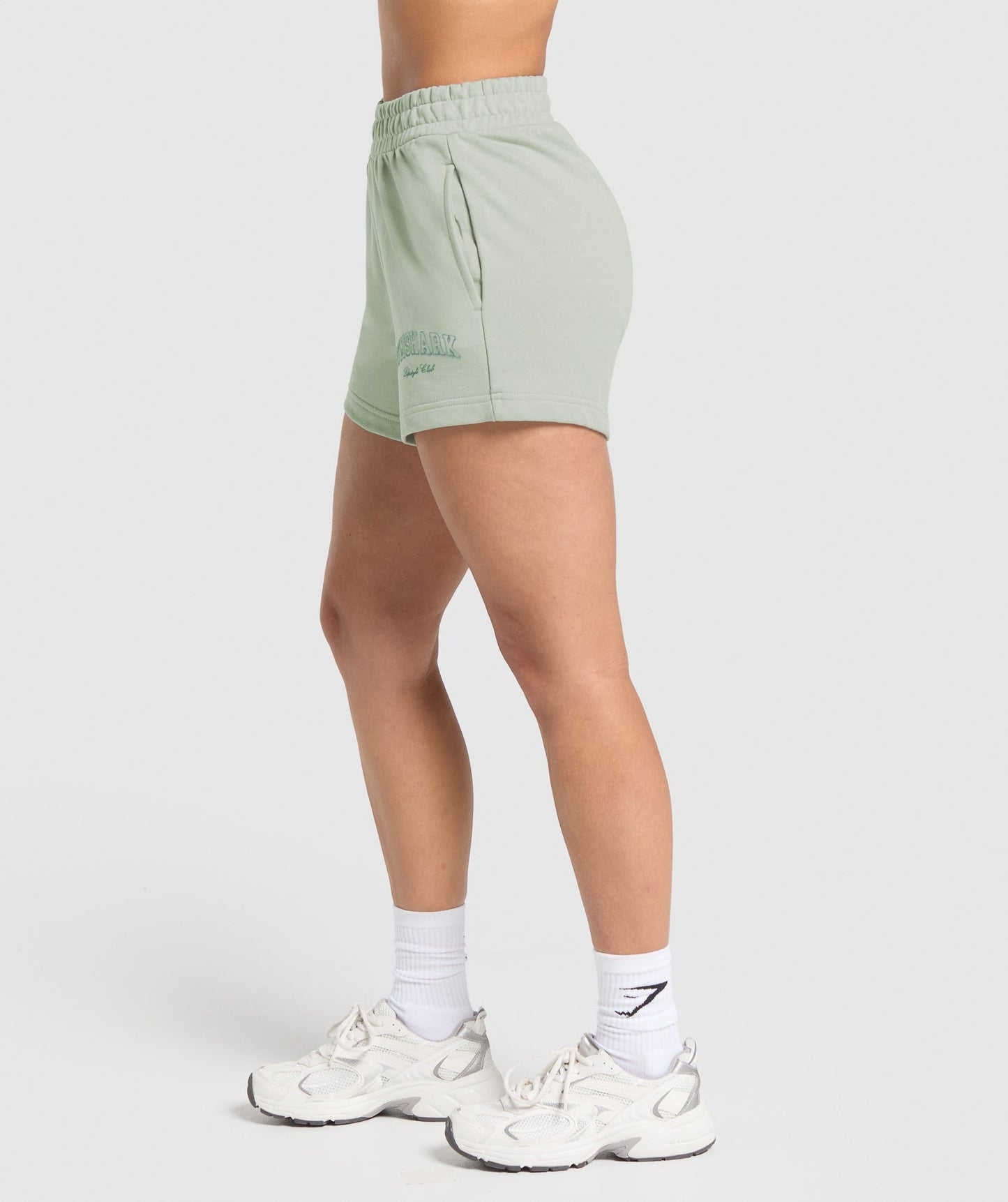 Gymshark Campus Classics Graphic Sweat Shortss - Stone Grey