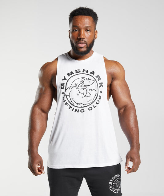 Gymshark Legacy Drop Arm Tank - White