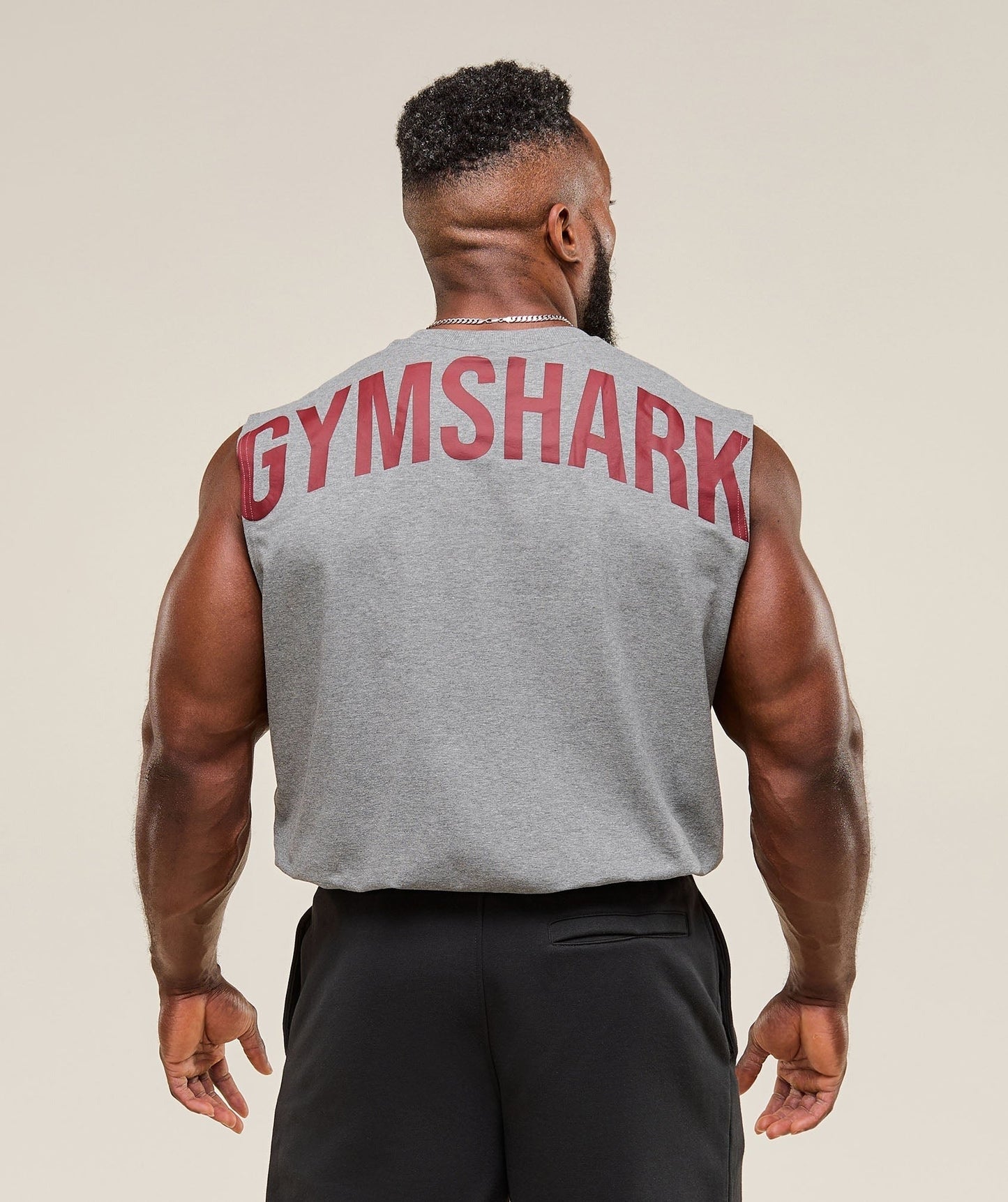 Gymshark Power Cut Off Tank - Charcoal Core Marl