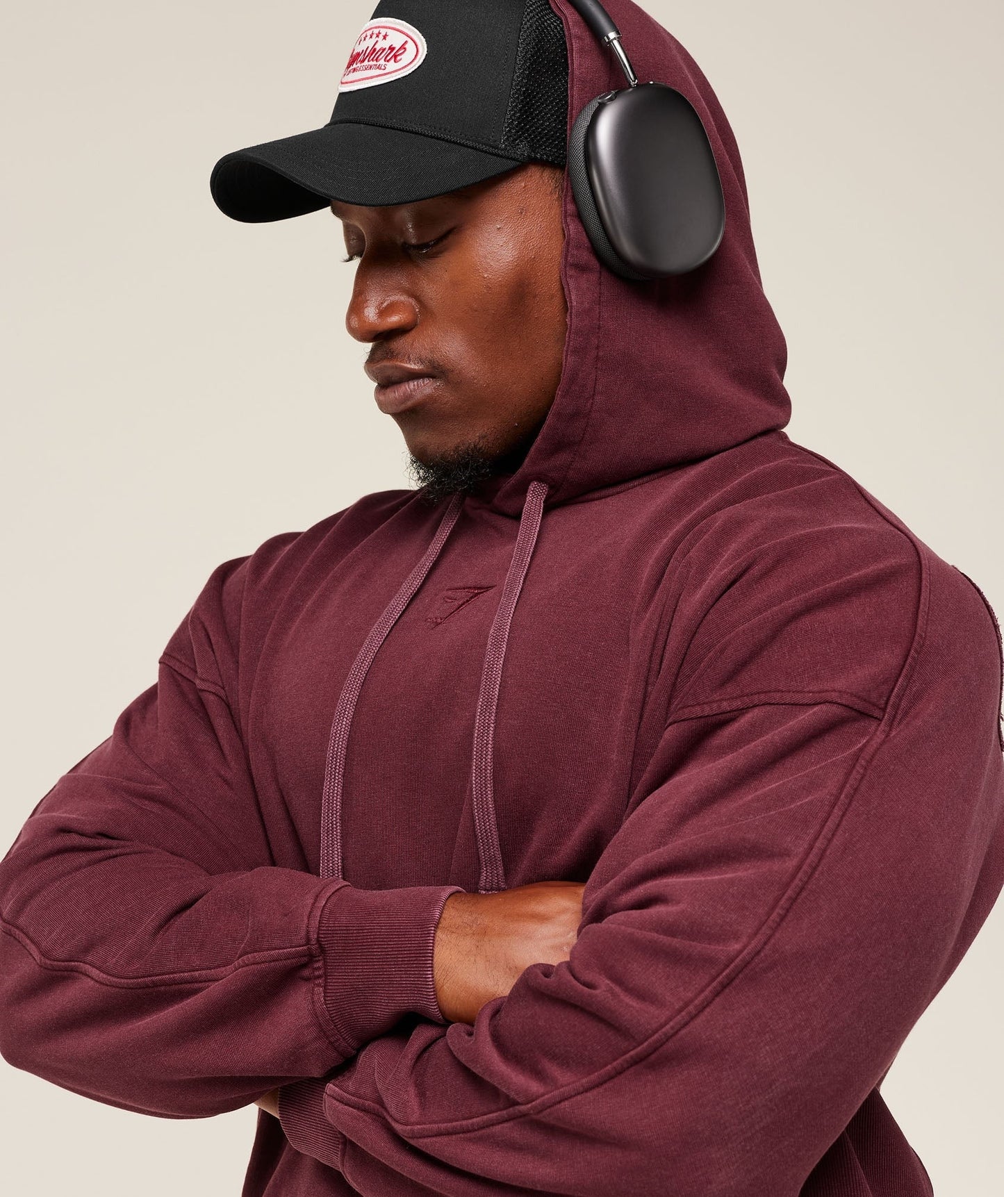 Gymshark Power Washed Hoodie - GS Rich Maroon