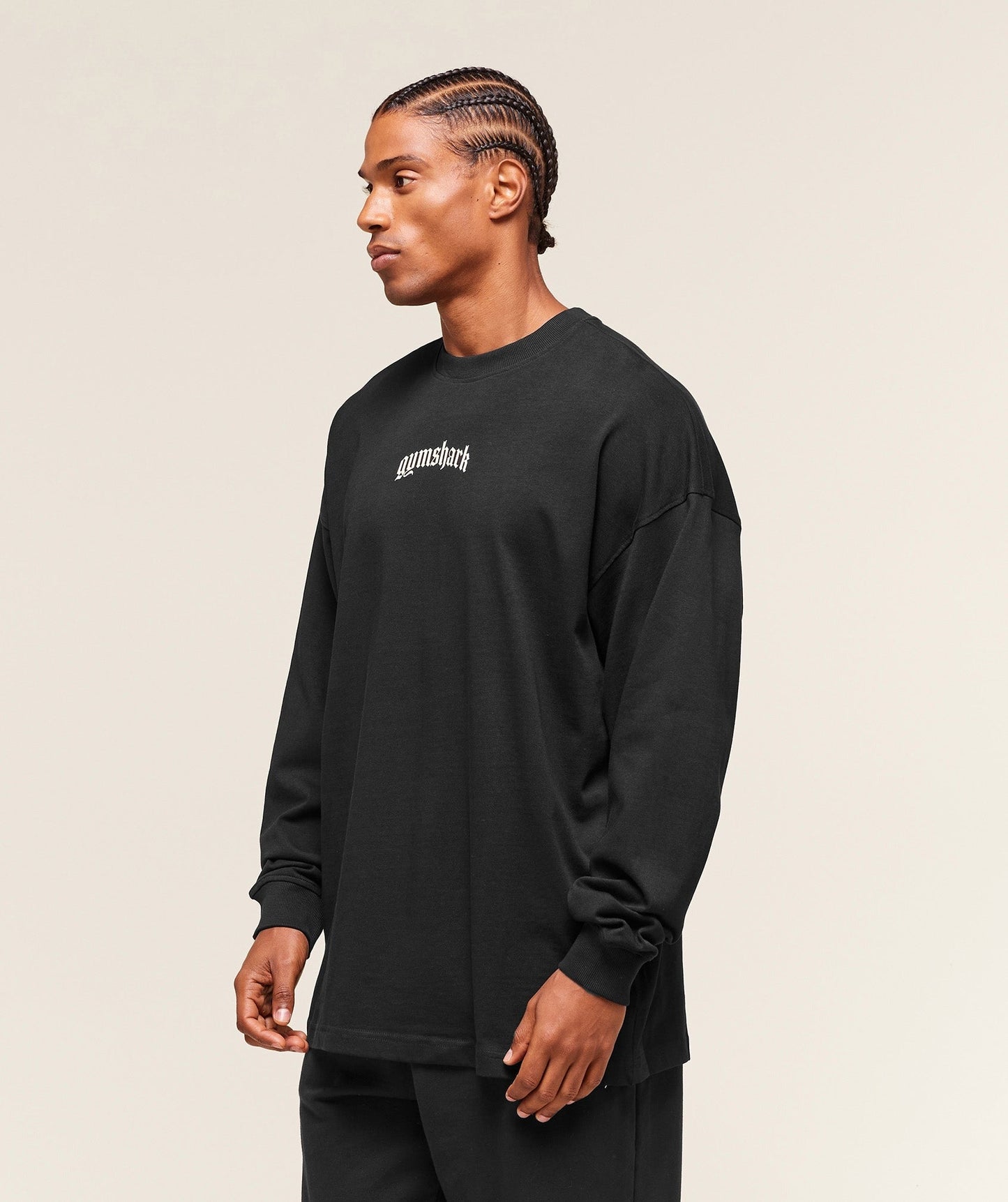 Gymshark Lion Graphic Long Sleeve T-Shirt - Black