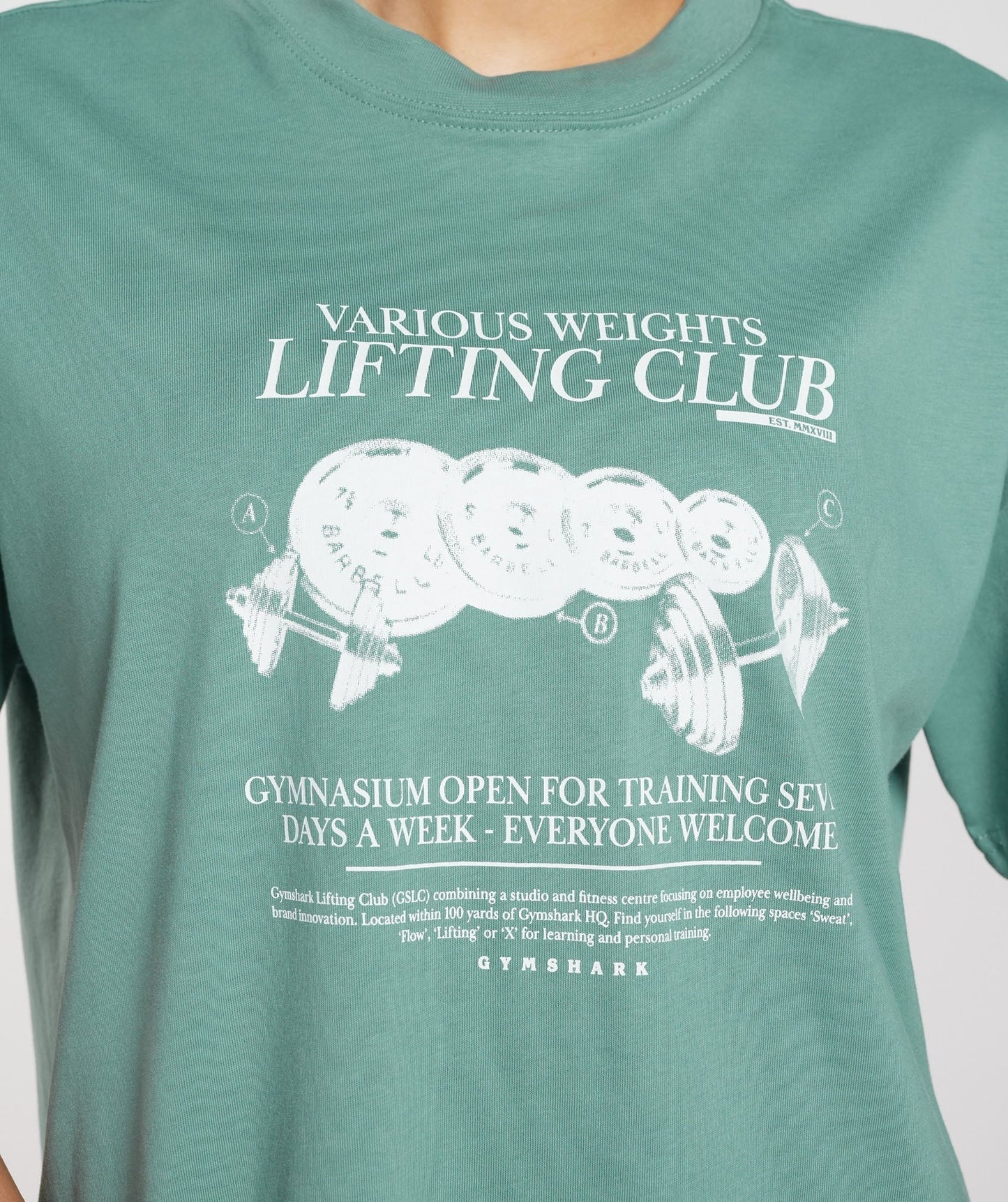 Gymshark Lifting Graphic Oversized T-Shirt - Ink Teal
