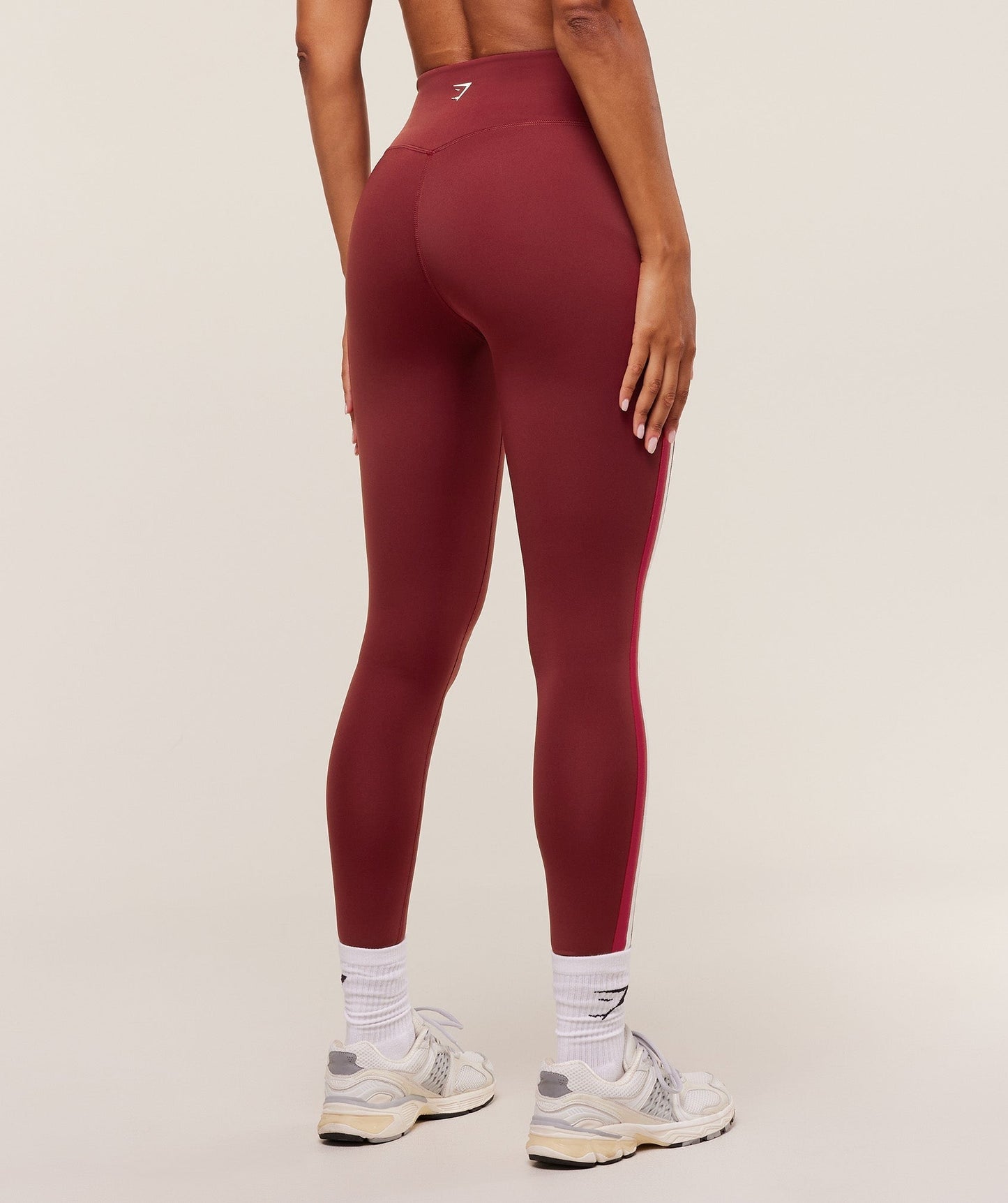 Gymshark Piping Leggings - Sets Red/Carmine Red/Soft White