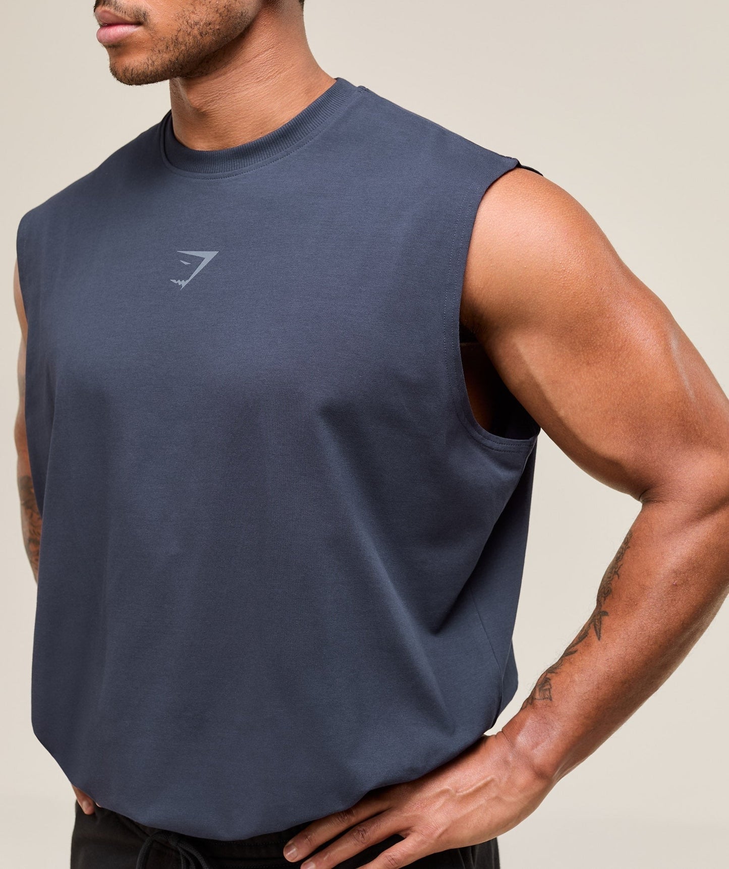 Gymshark Power Cut Off Tank - Heavy Blue
