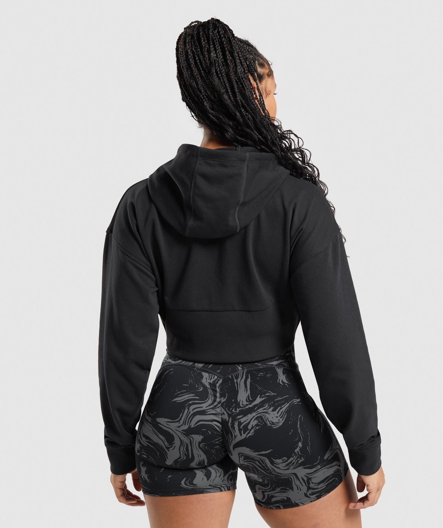 Gymshark GS Power Cropped Zip Hoodie - Black