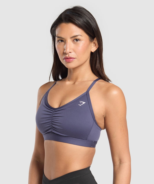 Gymshark Ruched Sports Bra - Weighted Purple