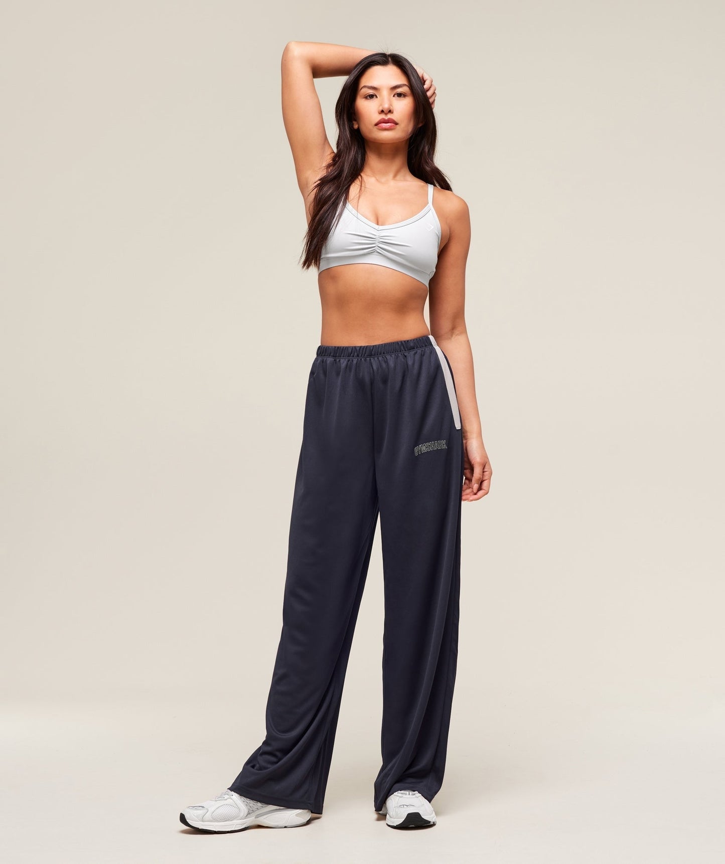 Gymshark Mesh Straight Leg Pants - Heavy Blue/Stone Grey