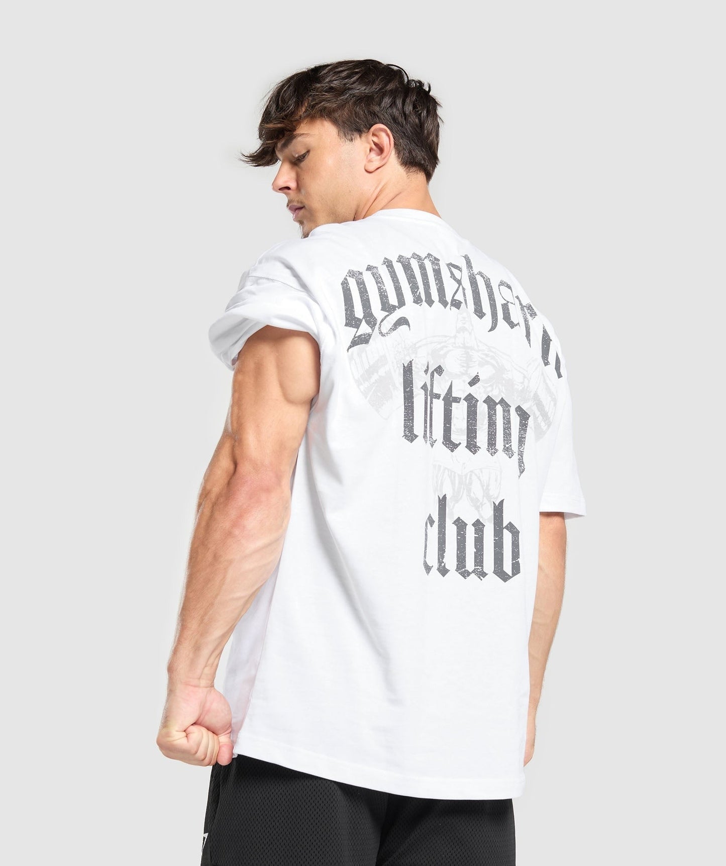 Gymshark Lifting Club T-Shirt - White/Pitch Grey