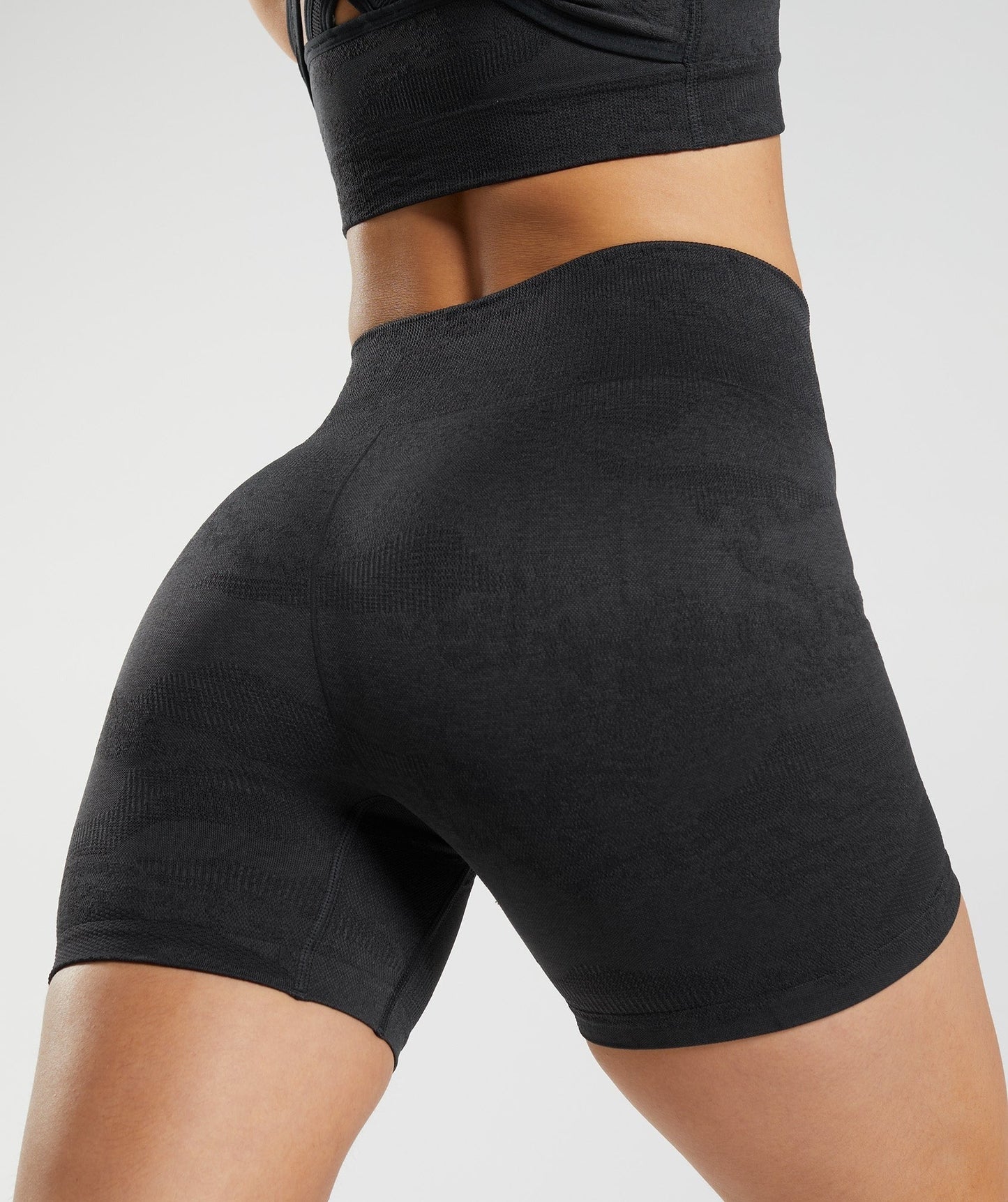 Gymshark Adapt Camo Seamless Shorts - Black/Onyx Grey