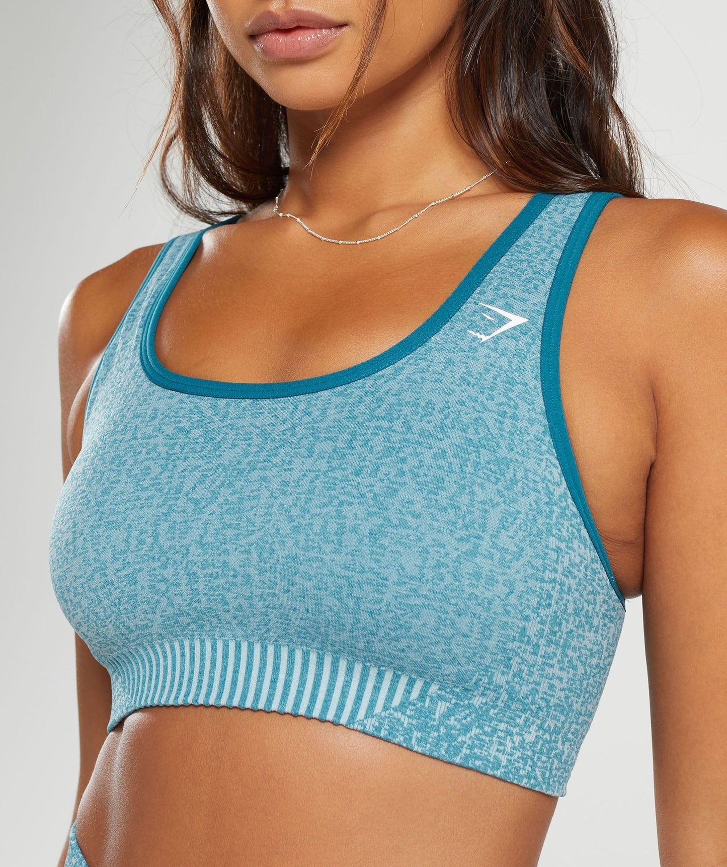 Gymshark Marl Seamless Scoop Bra - Light Blue Marl/Light Grey Marl/Turkish Teal