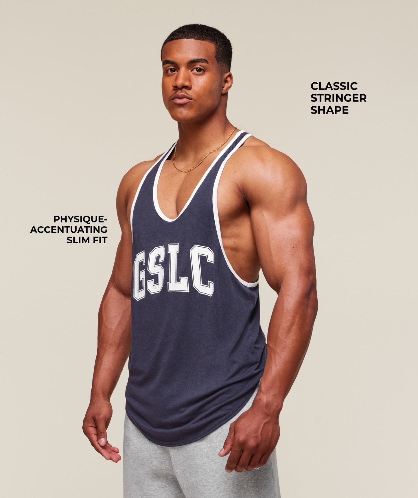 Gymshark GSLC Ringer Stringer - Heavy Blue