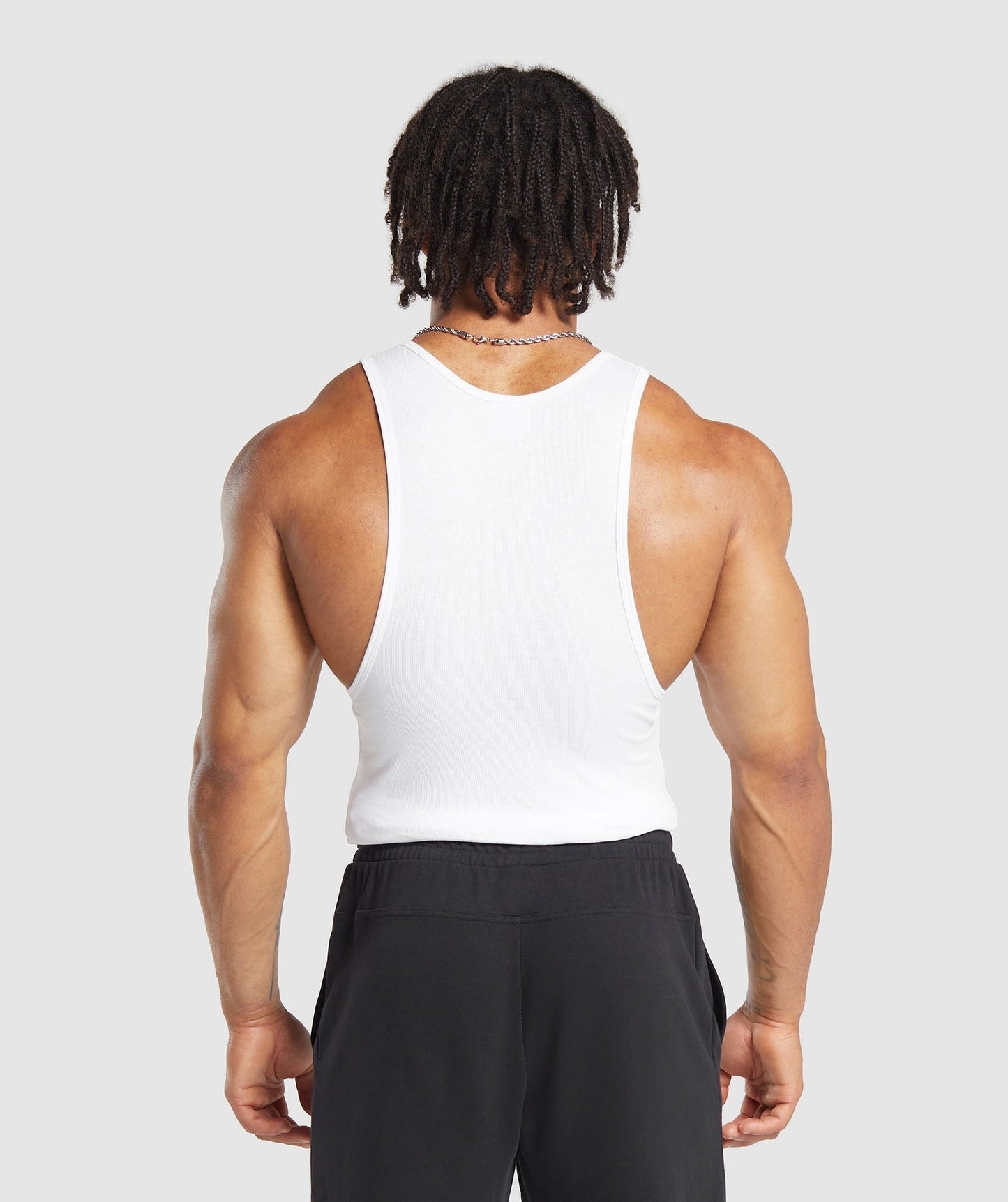 Gymshark Ribbed Tank 3PK - Black/White/Iron Blue