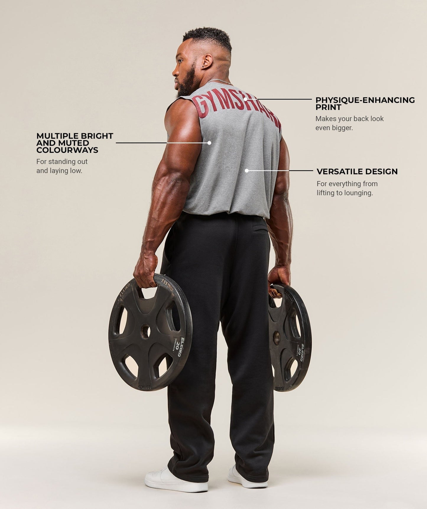 Gymshark Power Cut Off Tank - Charcoal Core Marl