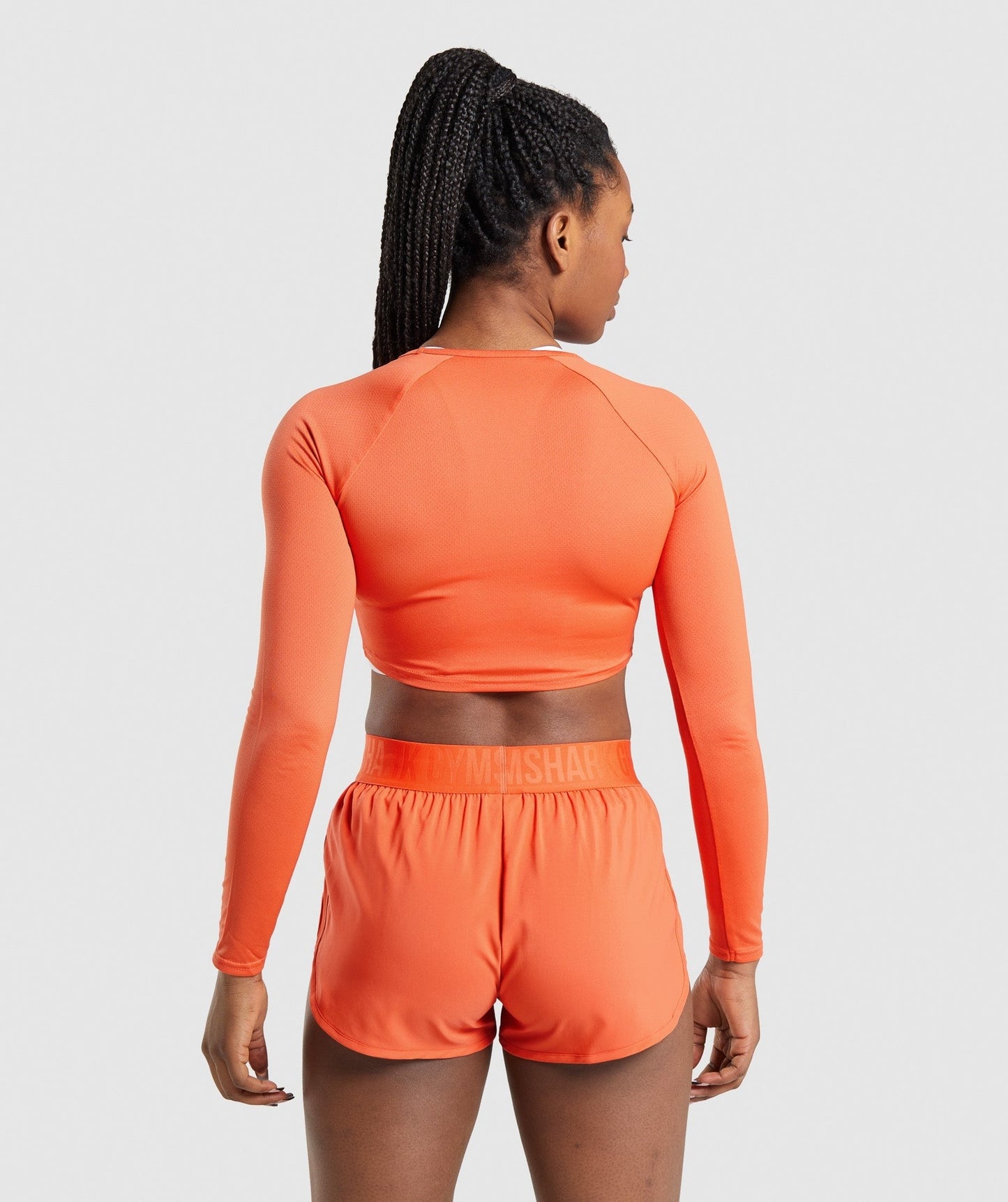 Gymshark Training Long Sleeve Crop Top - Papaya Orange
