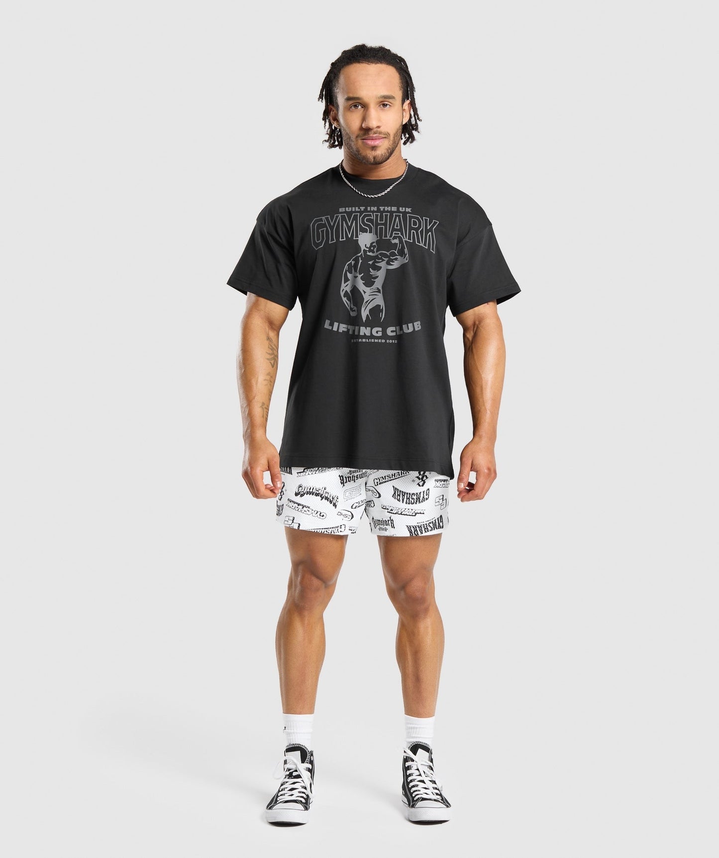 Gymshark Logomania Mesh 5" Shorts - Black