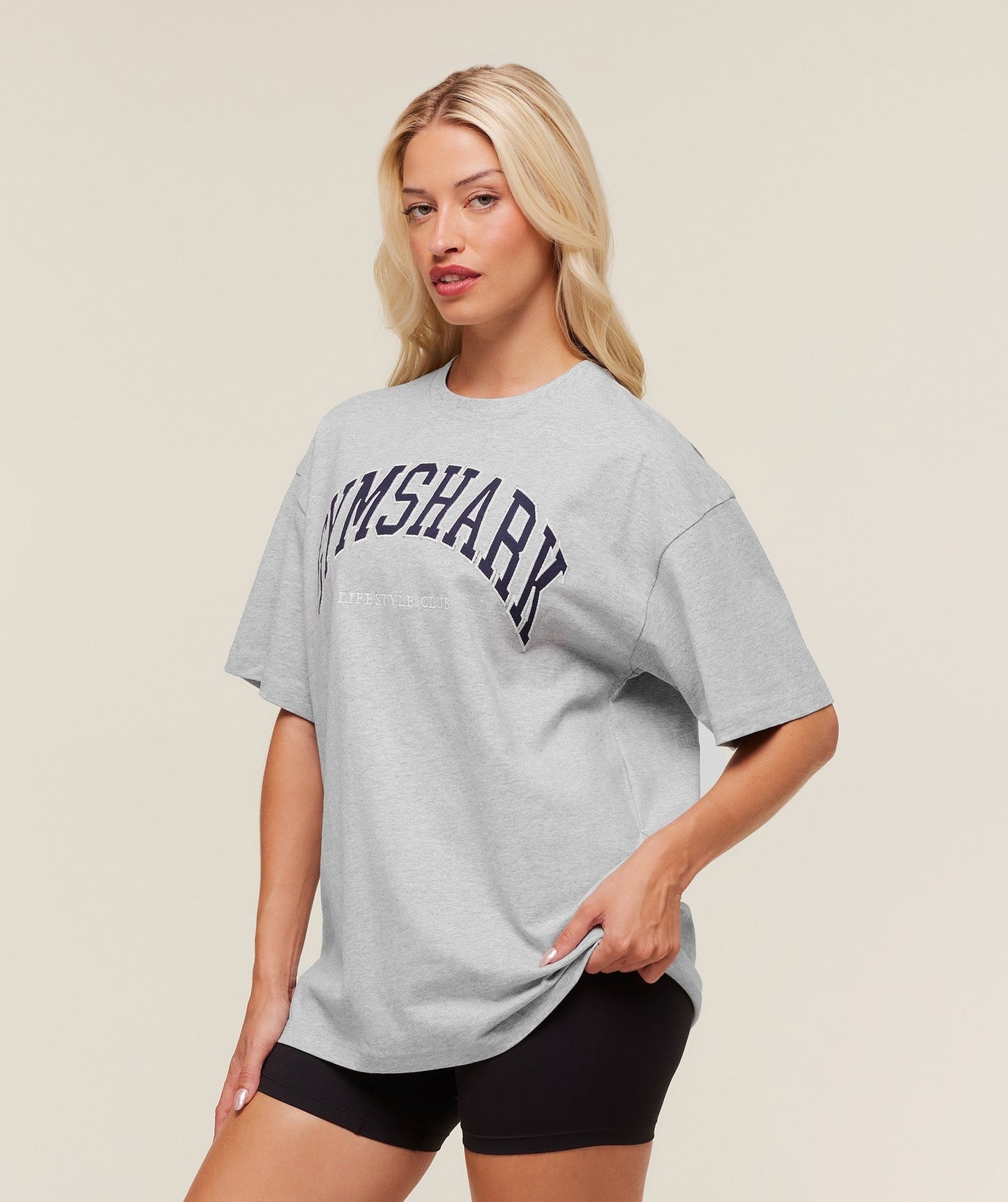 Gymshark Collegiate Graphic T-Shirt - Light Grey Core Marl