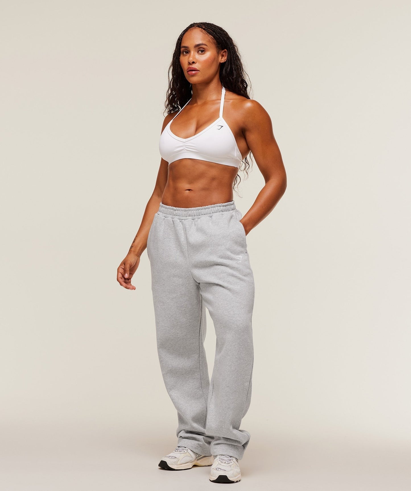 Gymshark Training Fleece Straight Leg Short Pants - Light Grey Core Marl