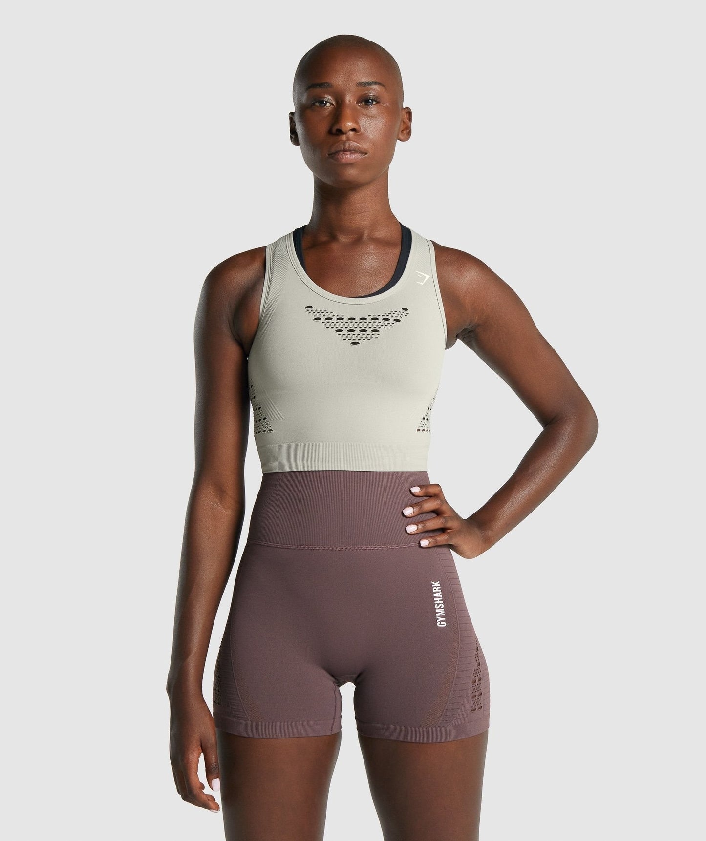 Gymshark Energy Seamless Crop Top - Light Grey