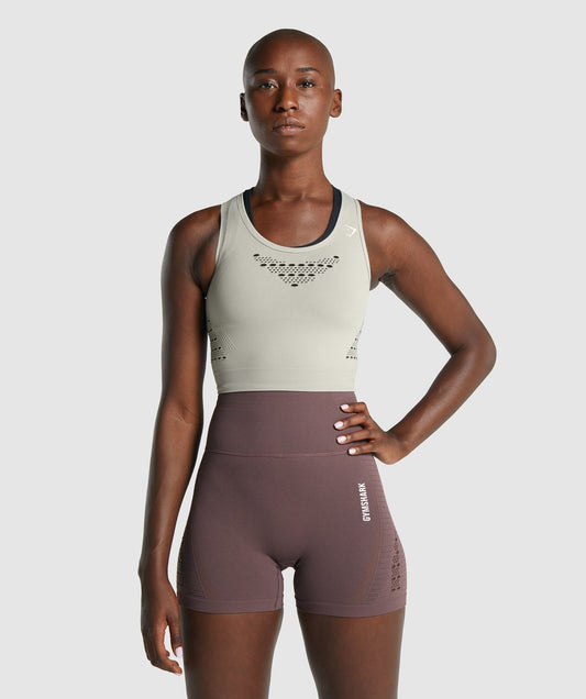 Gymshark Energy Seamless Crop Top - Light Grey